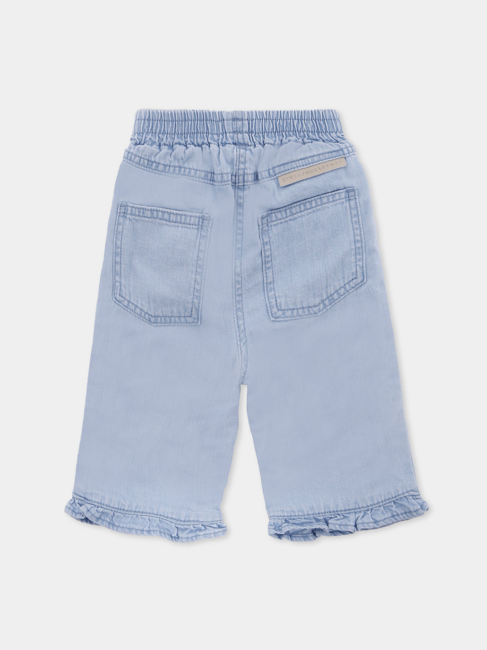 Jeans azzurri per neonata con fiori,Stella Mccartney Kids,TX6020 Z0522 606