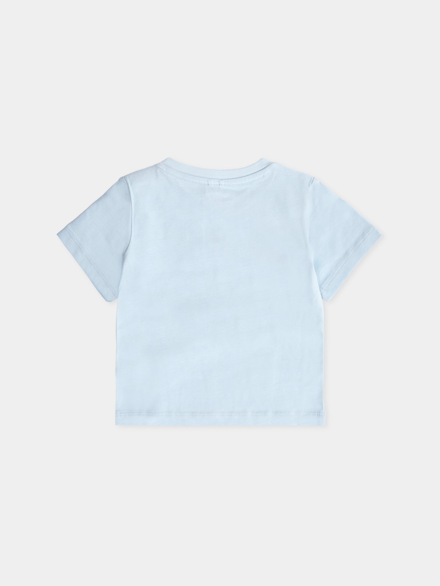 T-shirt azzurra per neonato con sole e terra,Stella Mccartney Kids,TX8531 Z0434 60R