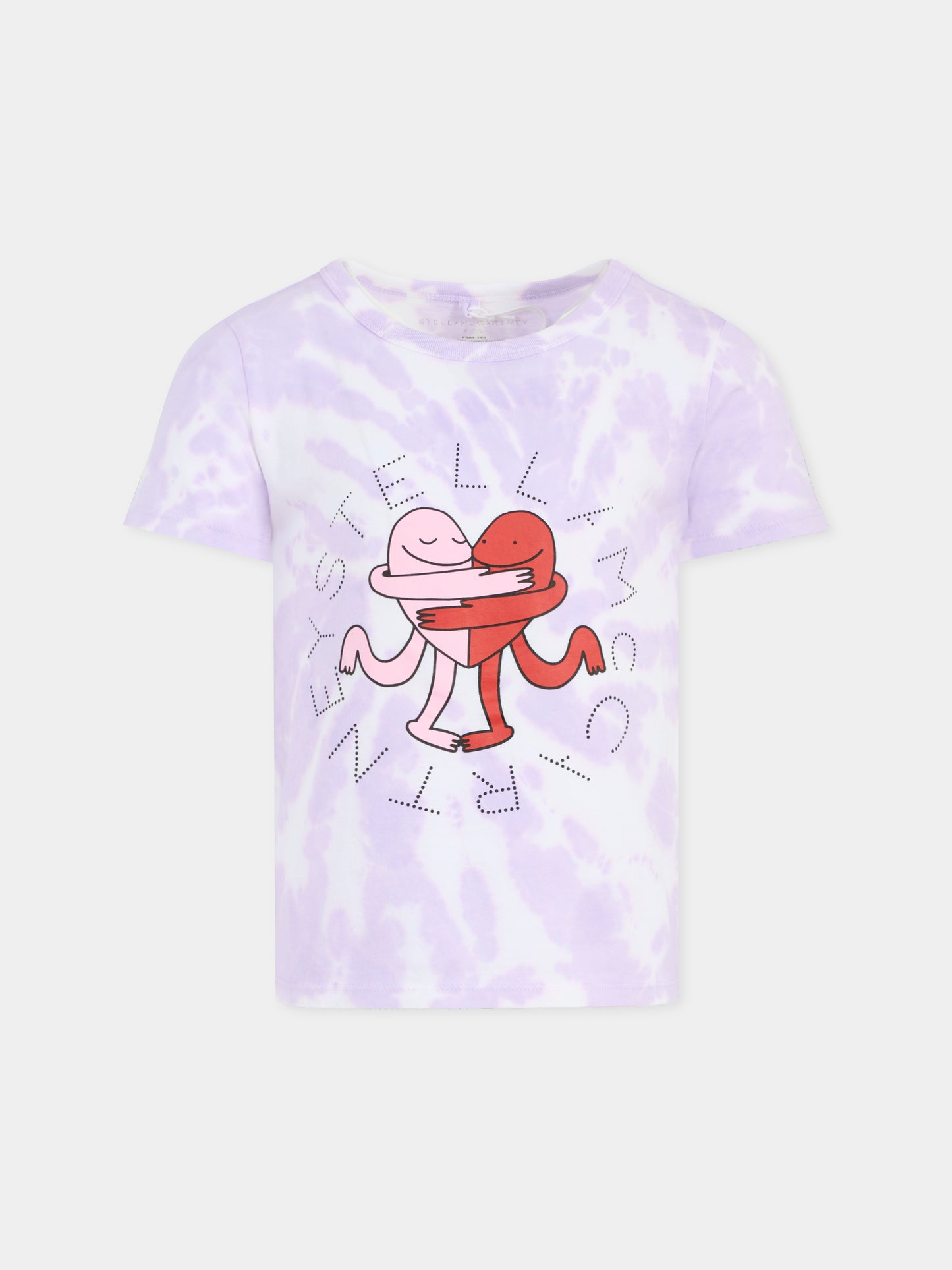 T-shirt multicolor per bambina con cuore,Stella Mccartney Kids,TX8A21 Z3041 999