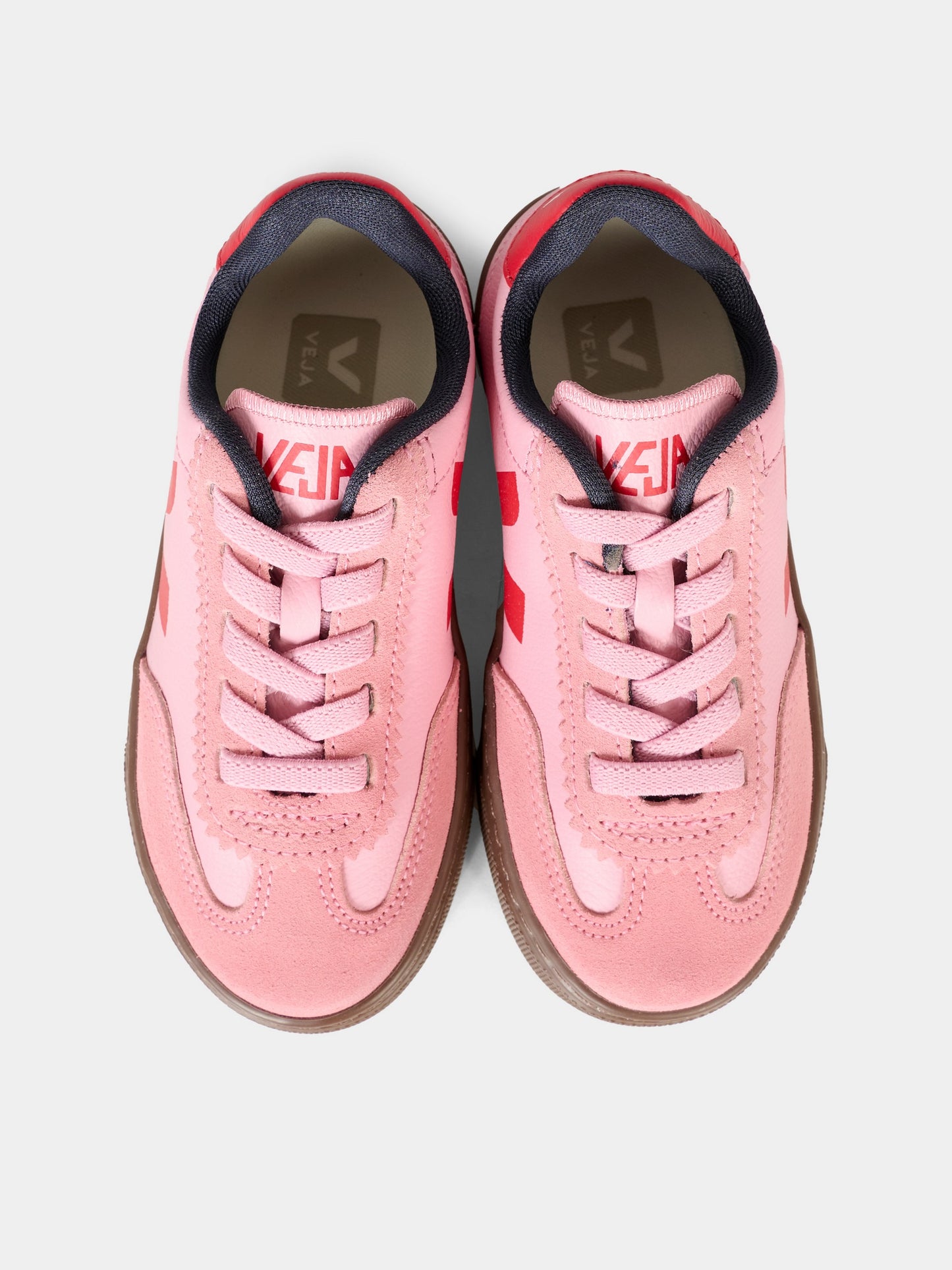 Sneakers rosa per bambina con logo rosso,Veja,SY2021016