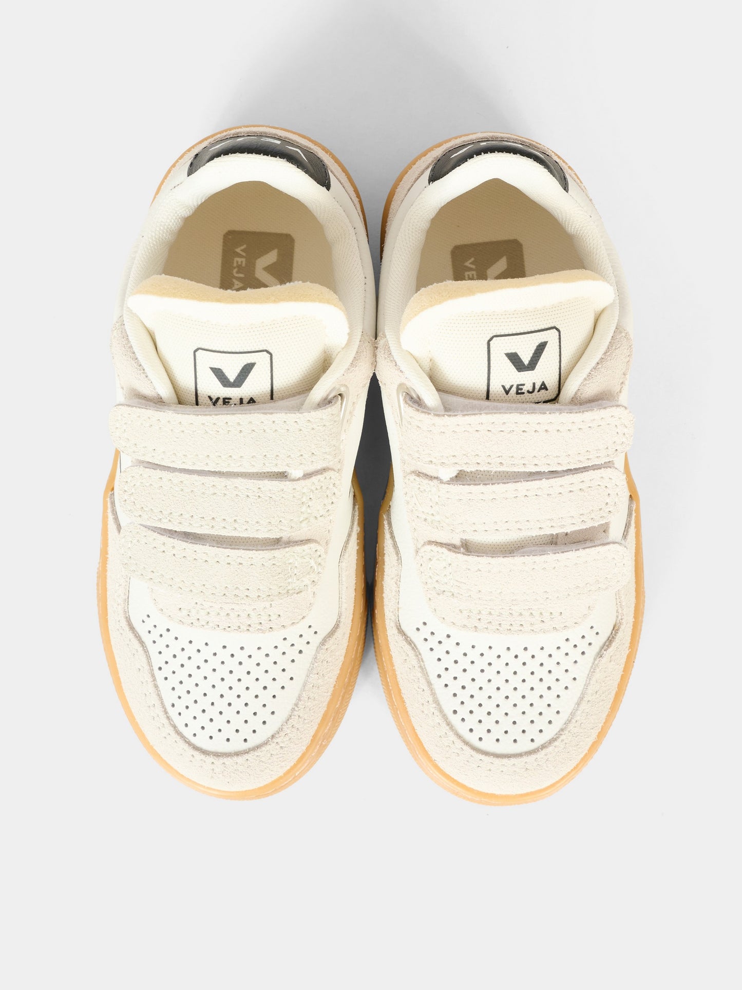 Sneakers V-90 bianche per bambini con logo nero,Veja,SX2021006