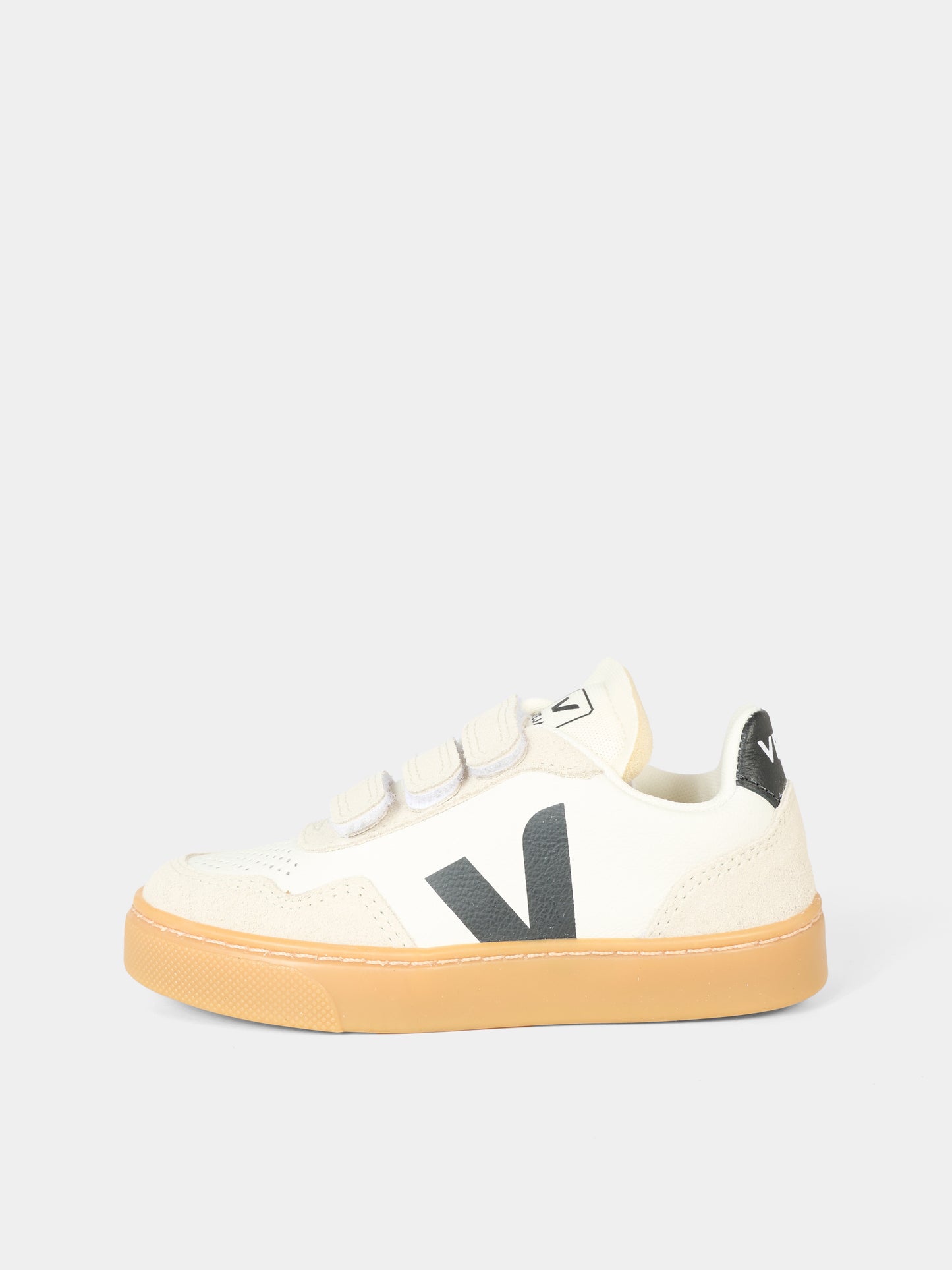 Sneakers V-90 bianche per bambini con logo nero,Veja,SX2021006