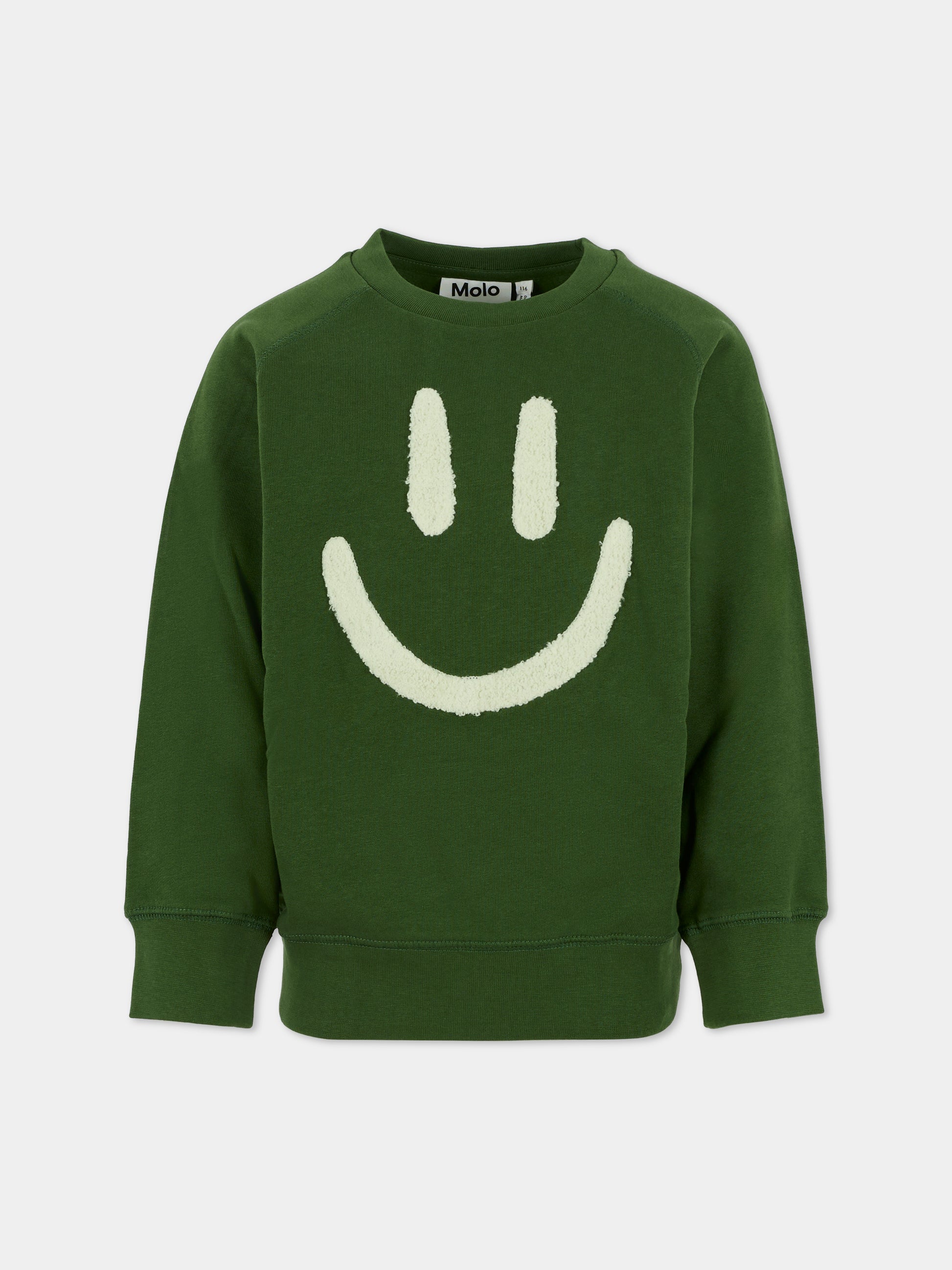 Felpa Mike verde per bambini con smile,Molo,6W25J201 5533