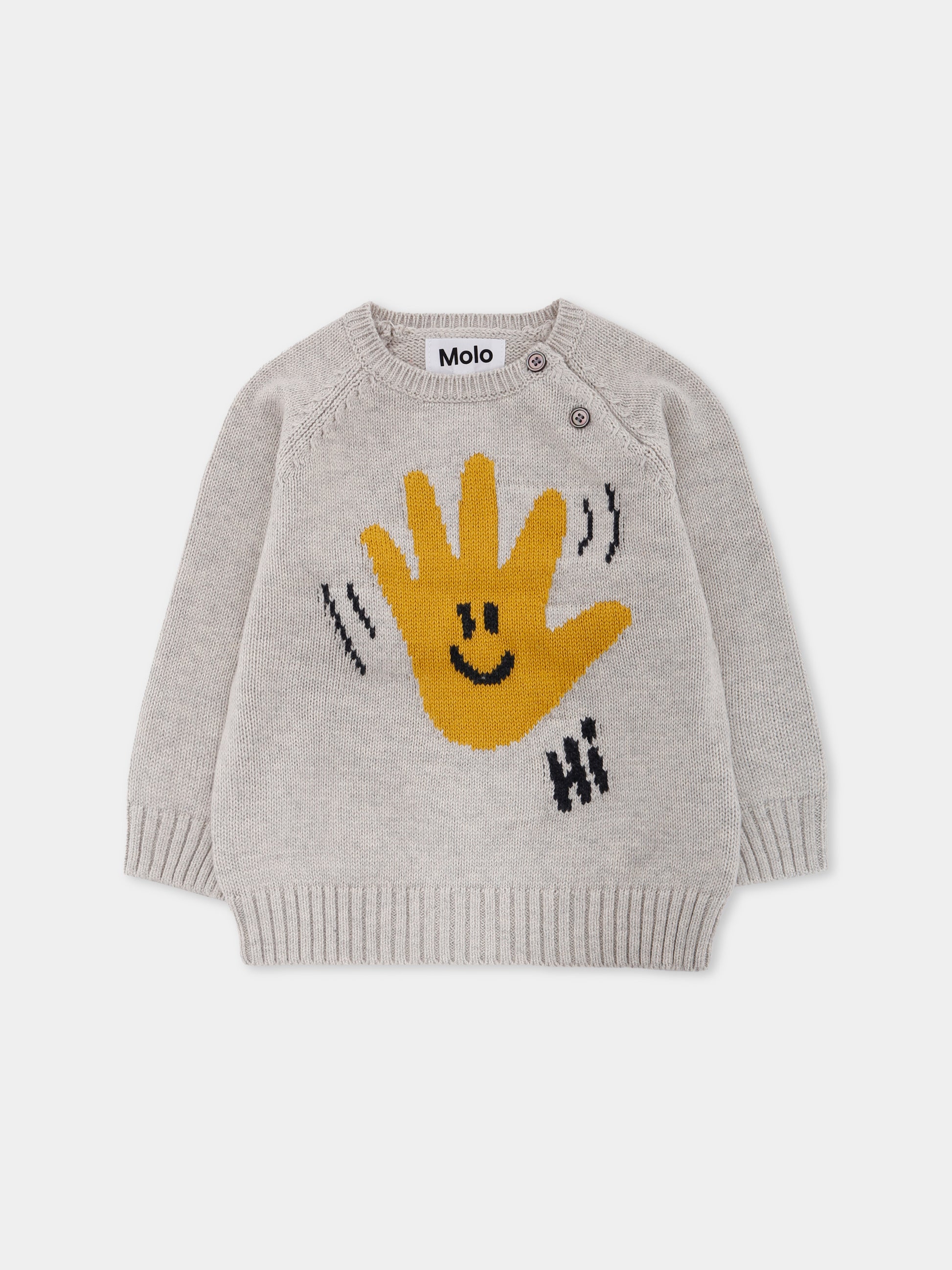 Maglione Bless beige per neonati con mano,Molo,6W25K204 9618