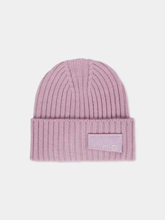 Berretto Karli lilla per bambina con patch logato,Molo,7W25S304 8765