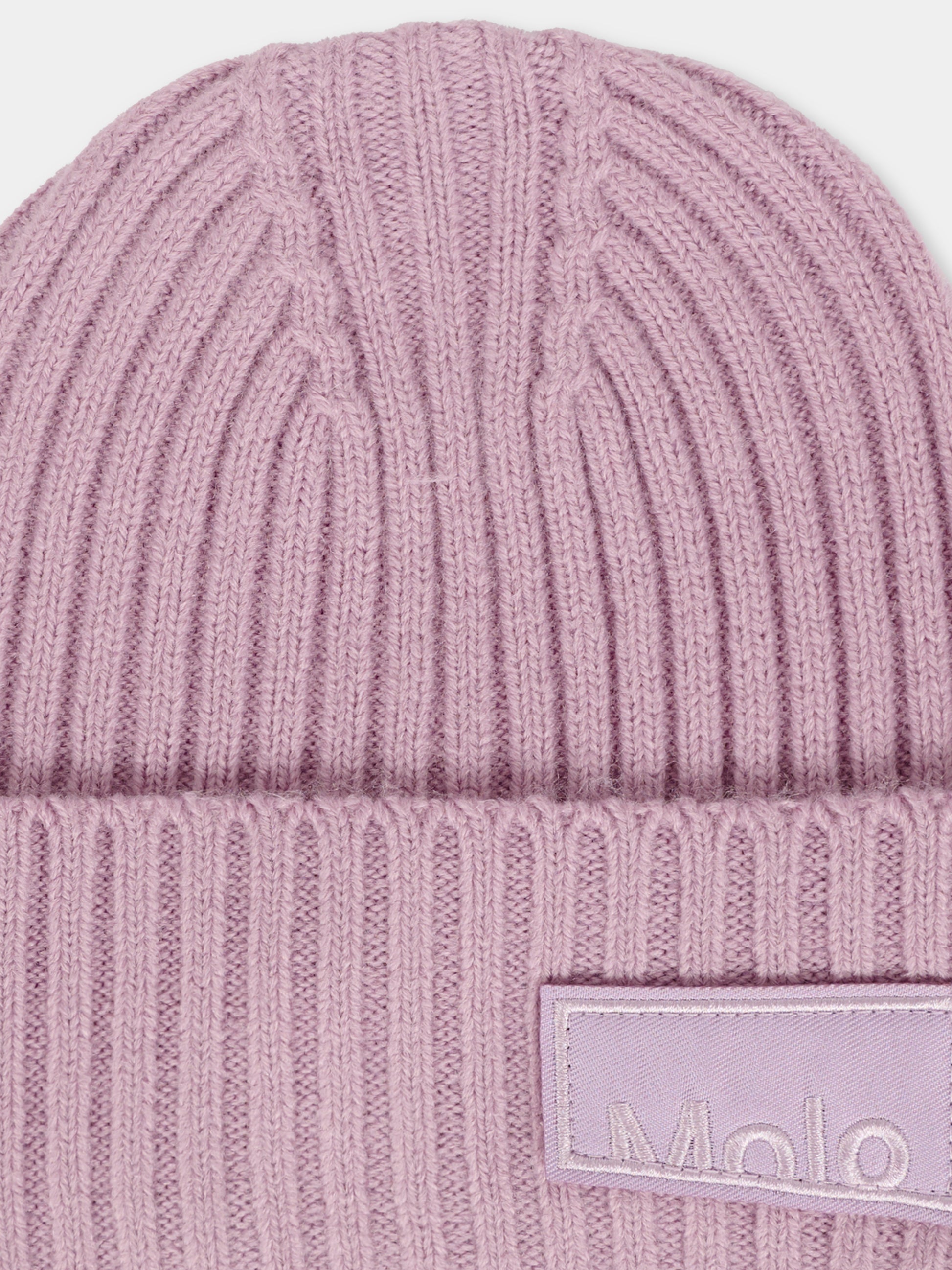 Berretto Karli lilla per bambina con patch logato,Molo,7W25S304 8765