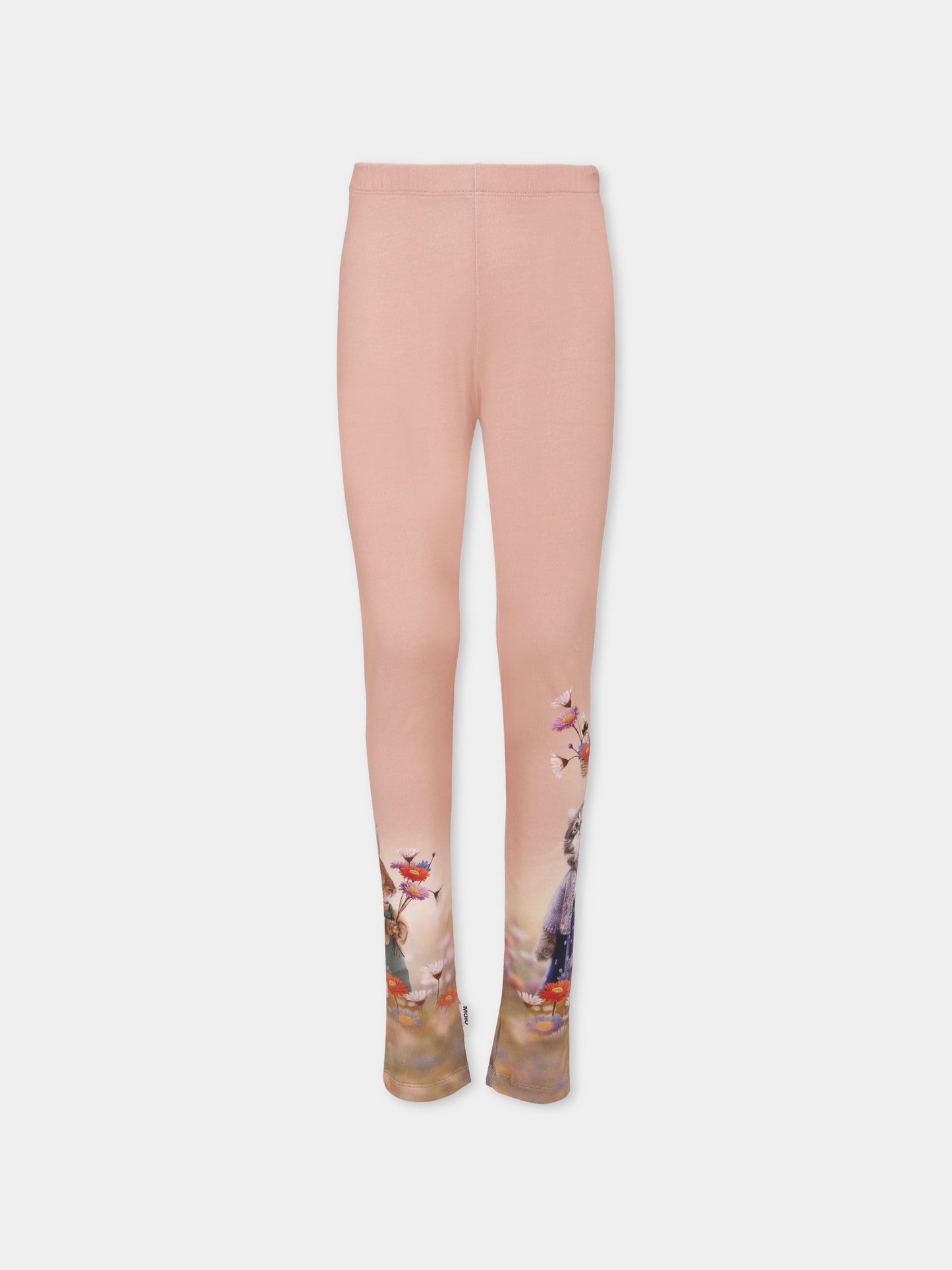 Leggings Niki rosa per bambina con gatto e coniglio,Molo,2W25F202 9663
