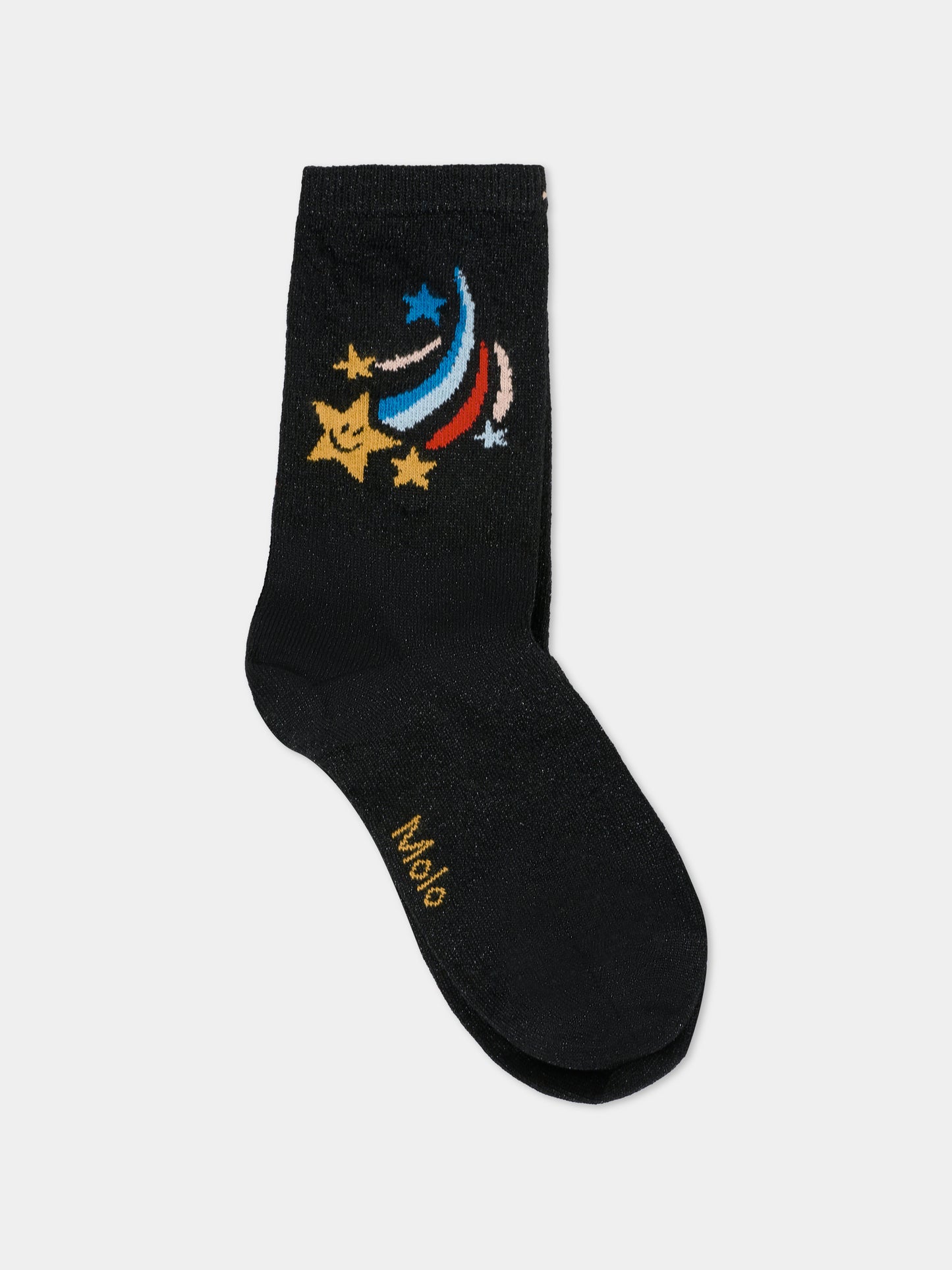 Set calze nere per bambina con stelle,Molo,7W25G103 0099