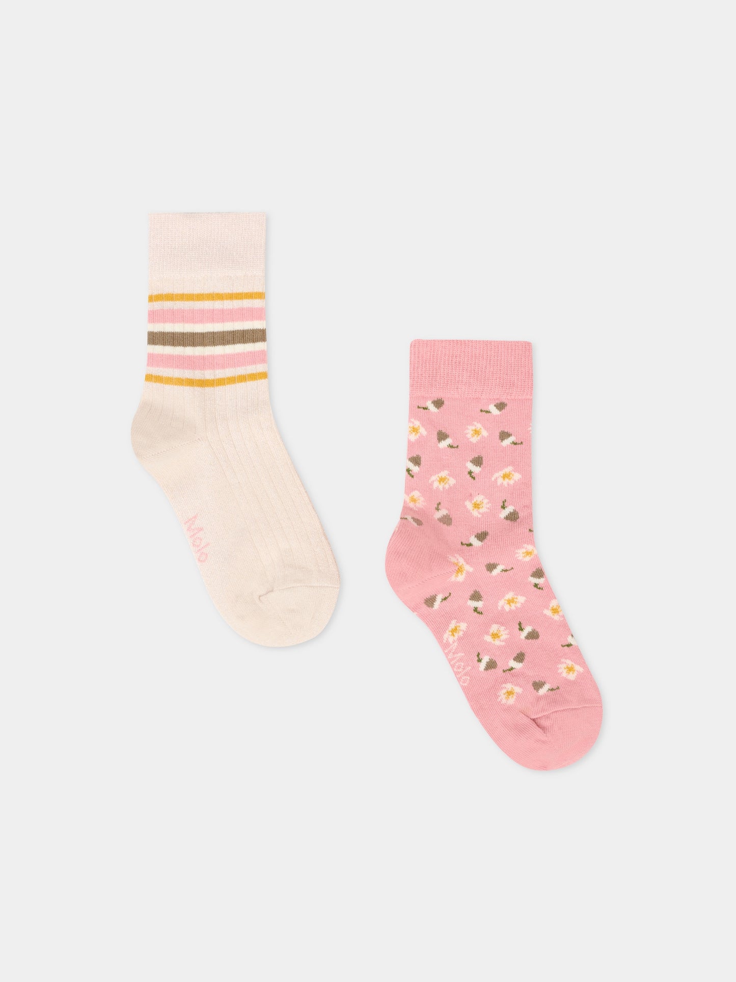 Set calze rosa per bambina con fiori,Molo,7W25G103 5564