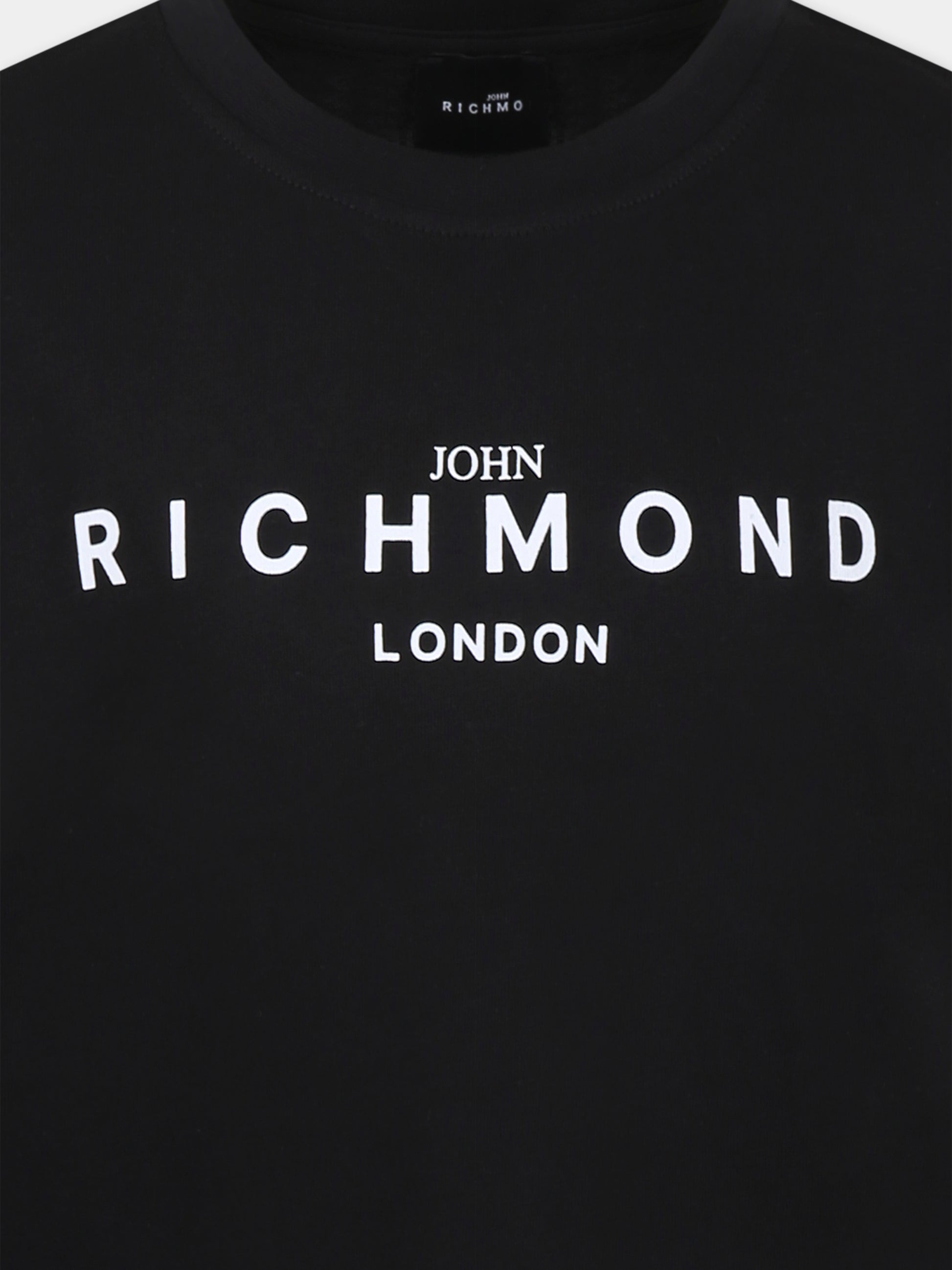 T-shirt nero per bambini con logo,Richmond Jr,RBP25003TS BLACK