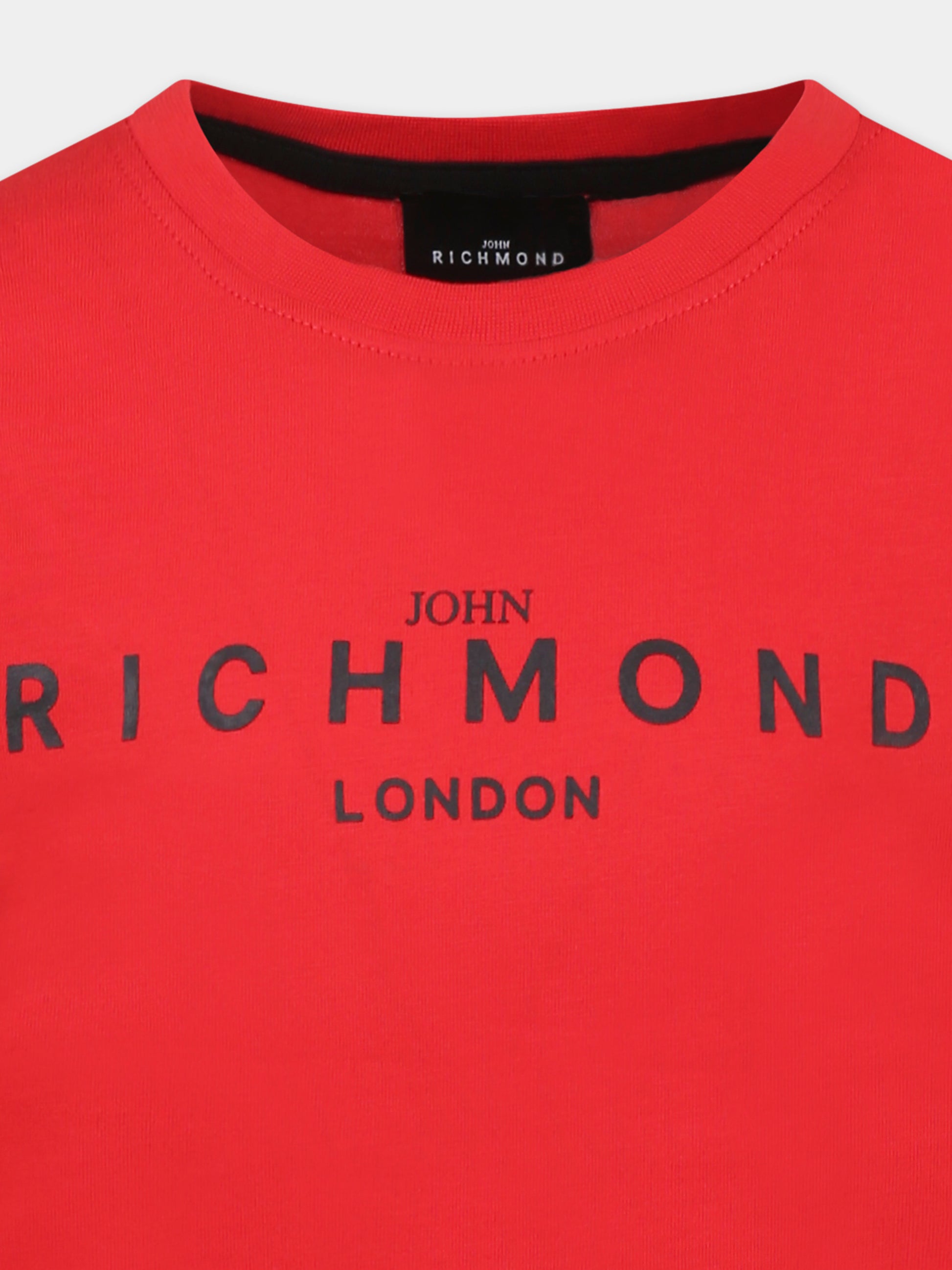 T-shirt rossa per bambini con logo,Richmond Jr,RBP25003TS RED