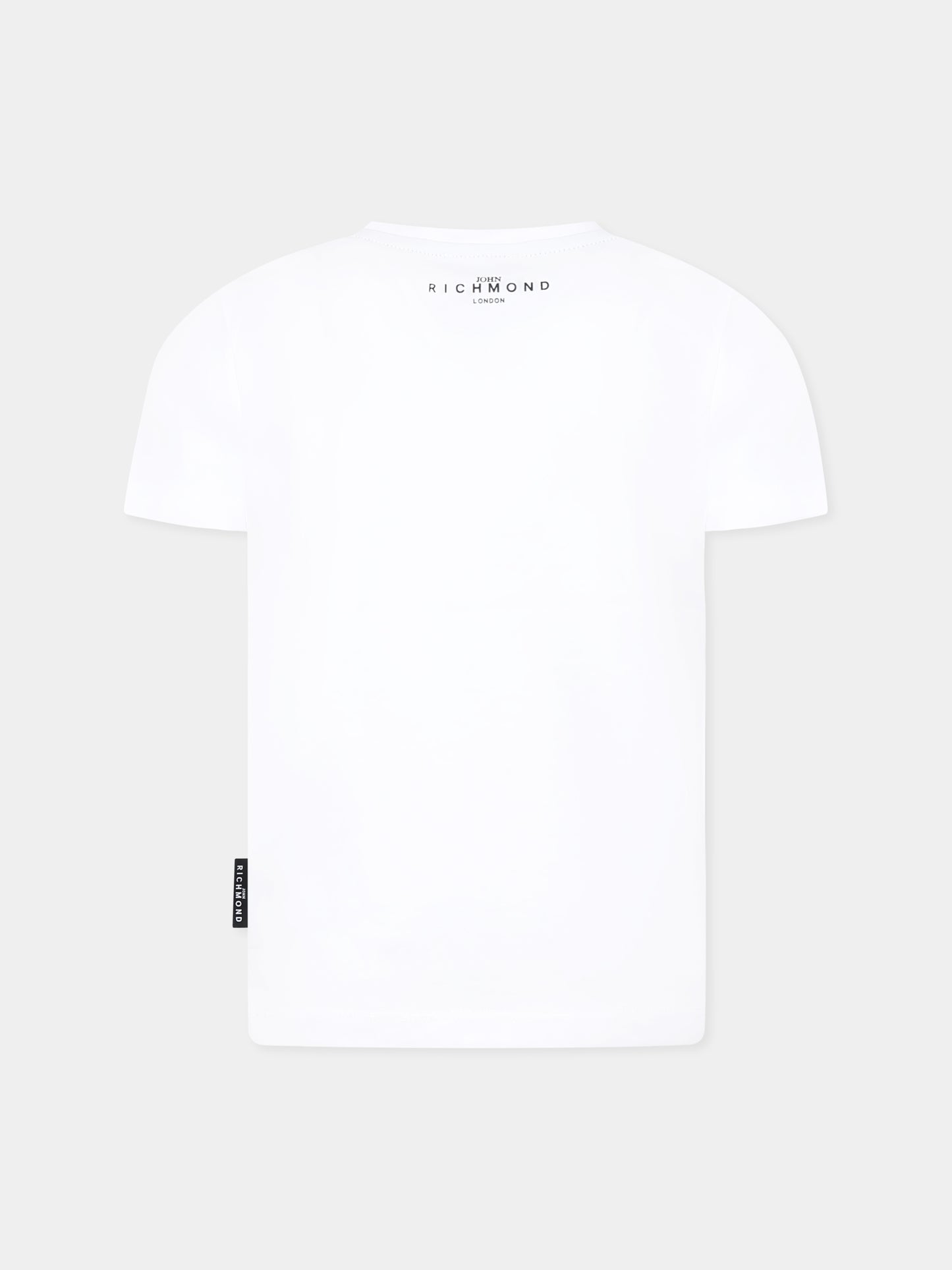 T-shirt bianca per bambini con logo,Richmond Jr,RBP25003TS WHITE