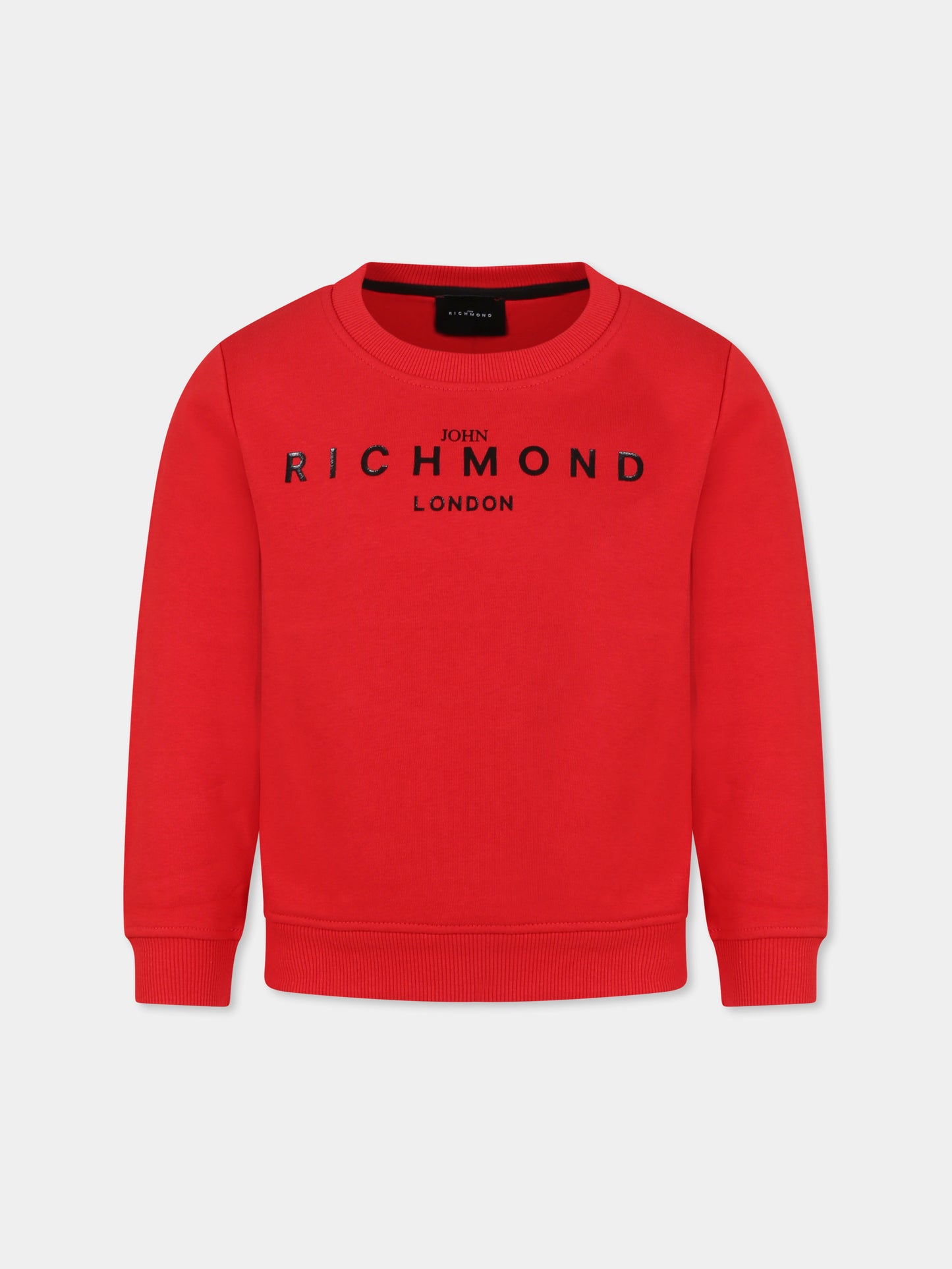 Felpa rossa per bambini con logo,Richmond,RBP25005FE RED