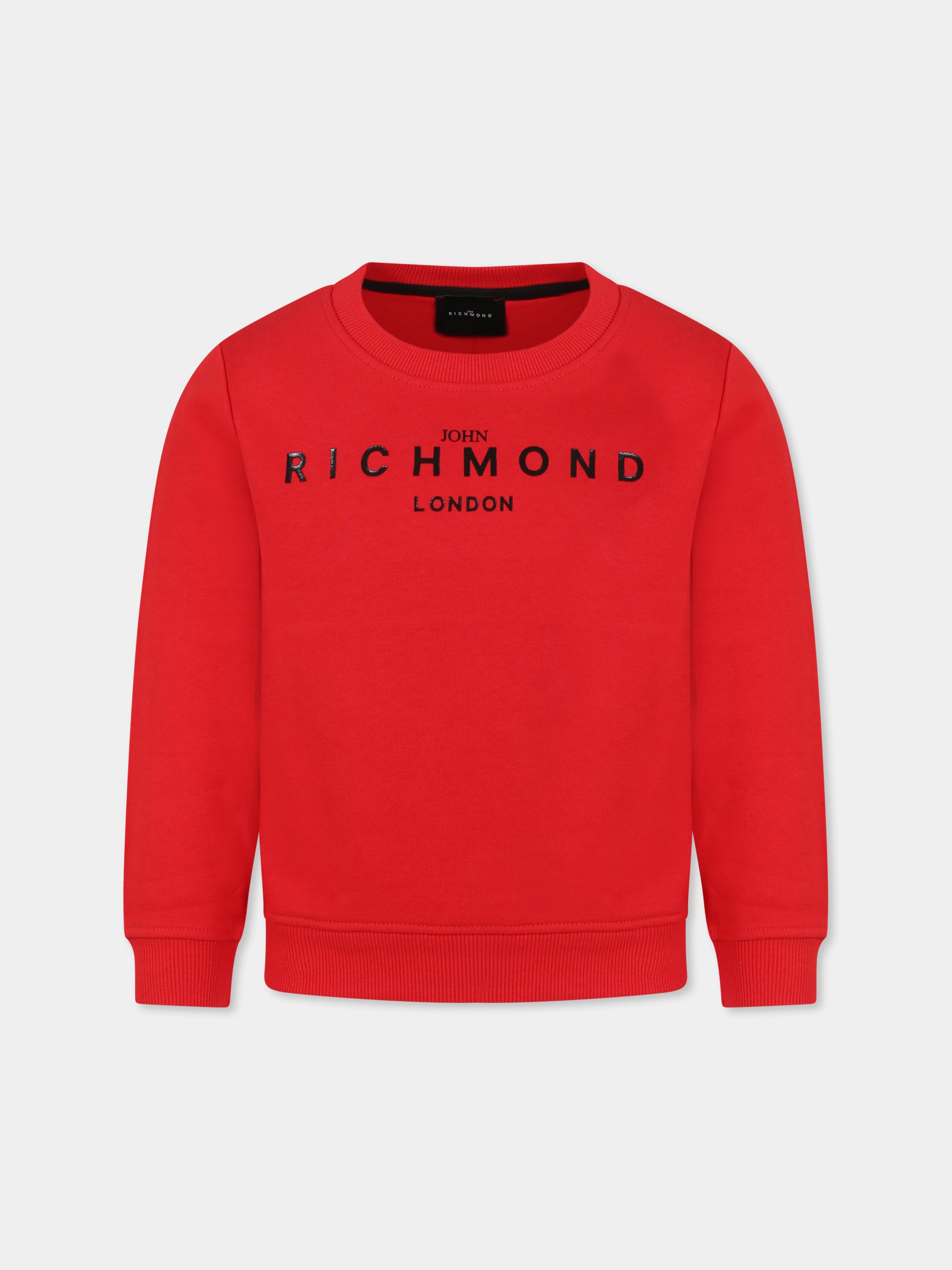 Felpa rossa per bambini con logo,Richmond,RBP25005FE RED