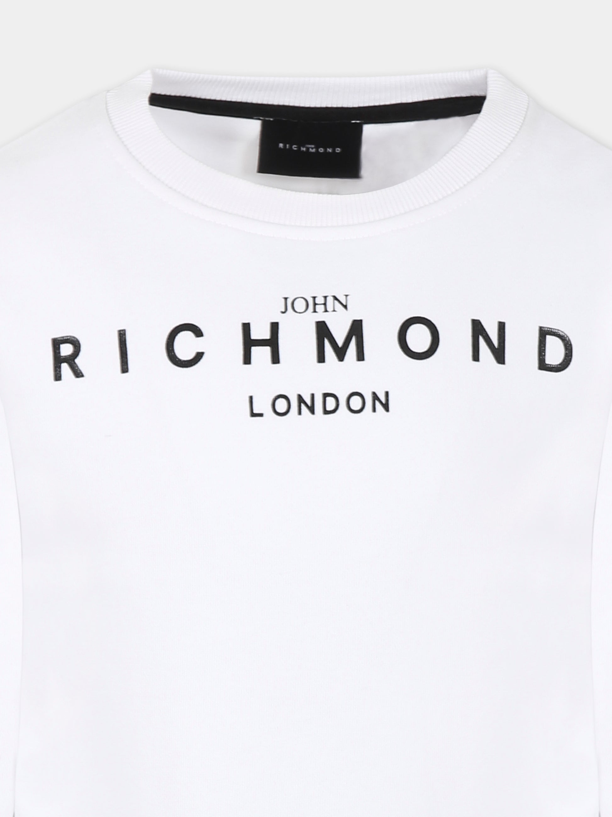 Felpa bianca per bambini con logo,Richmond,RBP25005FE WHITE