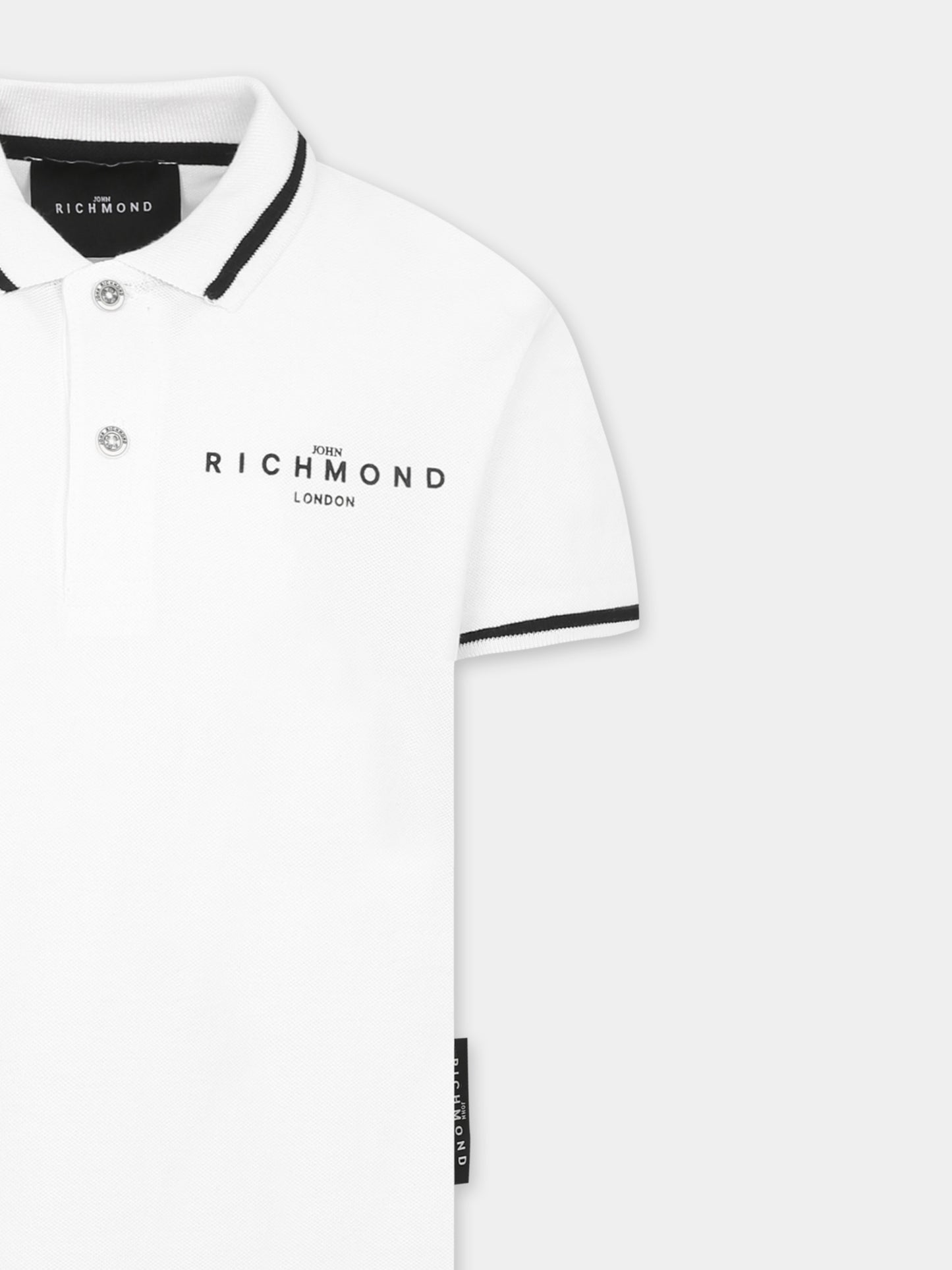 Polo bianca per bambino con logo,Richmond,RBP25010PO WHITE