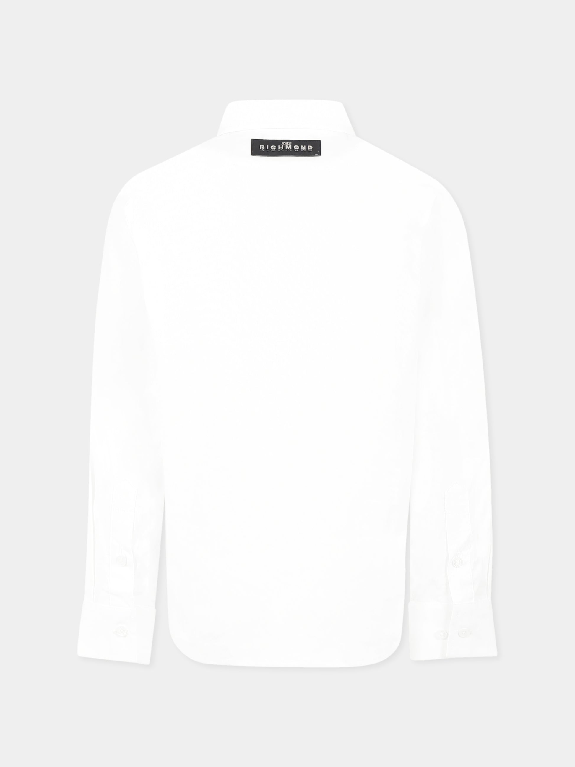 Camicia bianca per bambino con logo,Richmond,RBP25028CA WHITE
