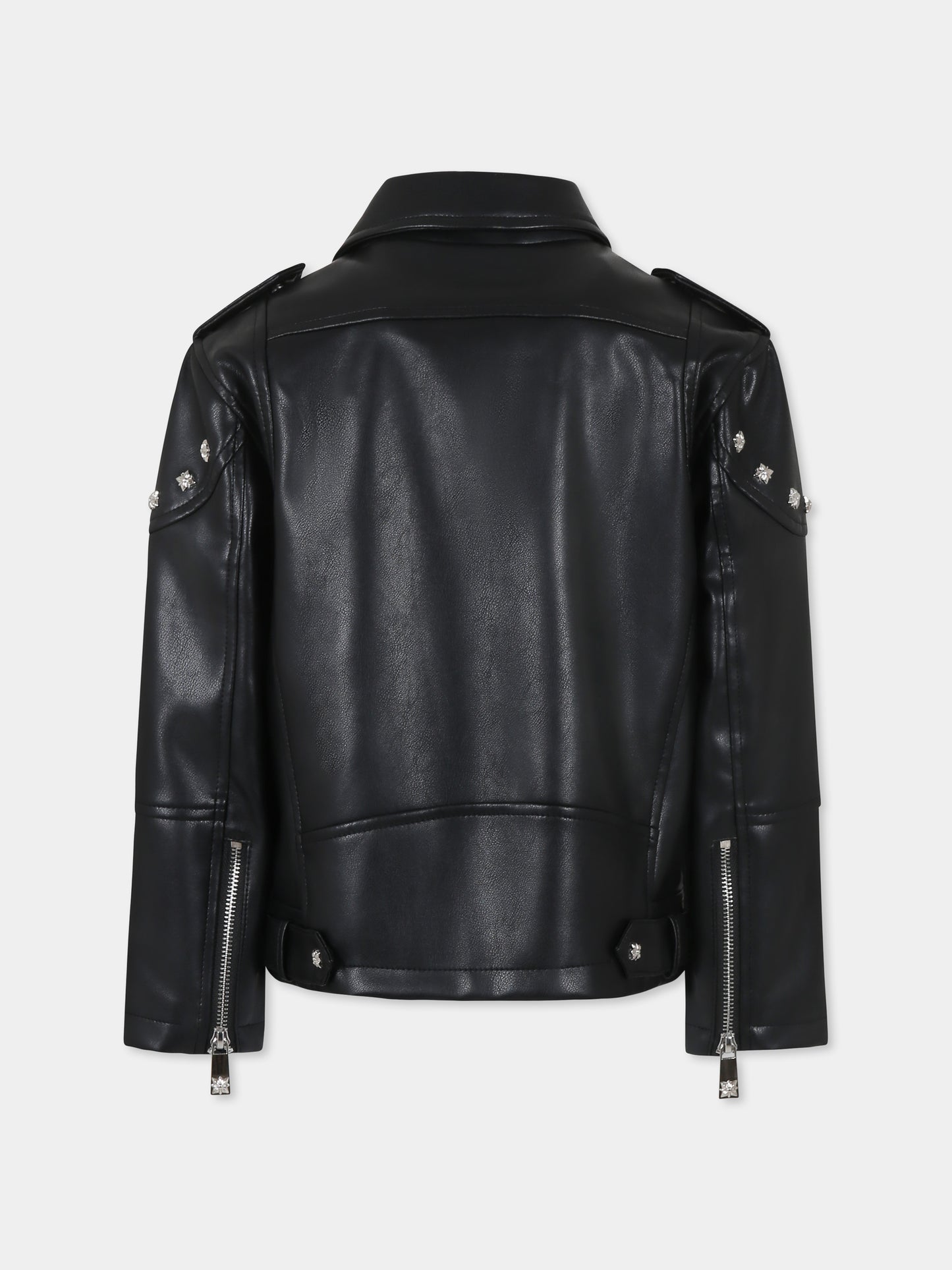 Giubbotto nero per bambino con borchie,Richmond,RBP25030GB BLACK