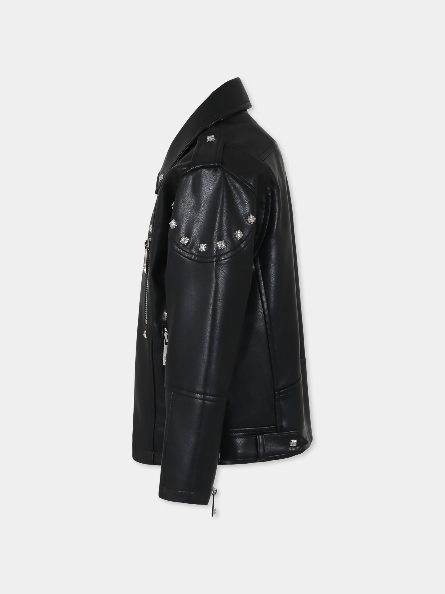 Giubbotto nero per bambino con borchie,Richmond,RBP25030GB BLACK