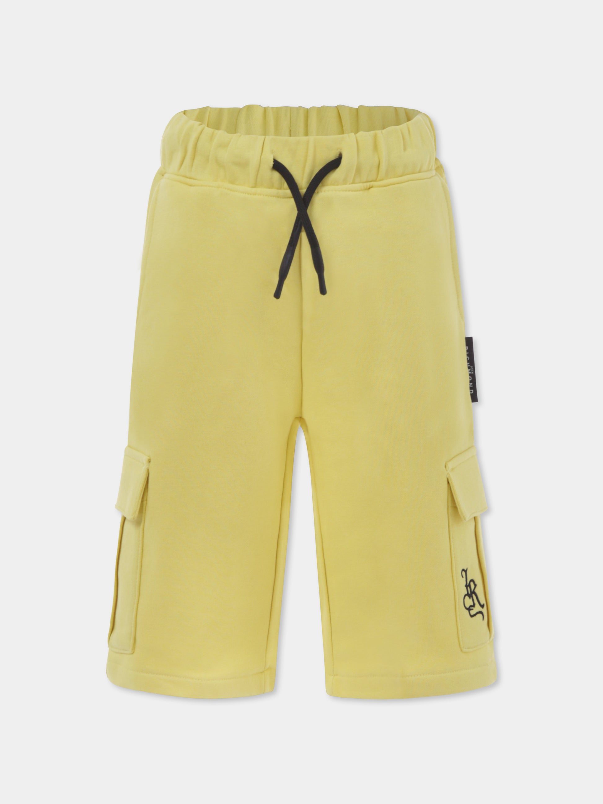 Shorts gialli per bambino con logo,Richmond,RBP25068BE YELLOW
