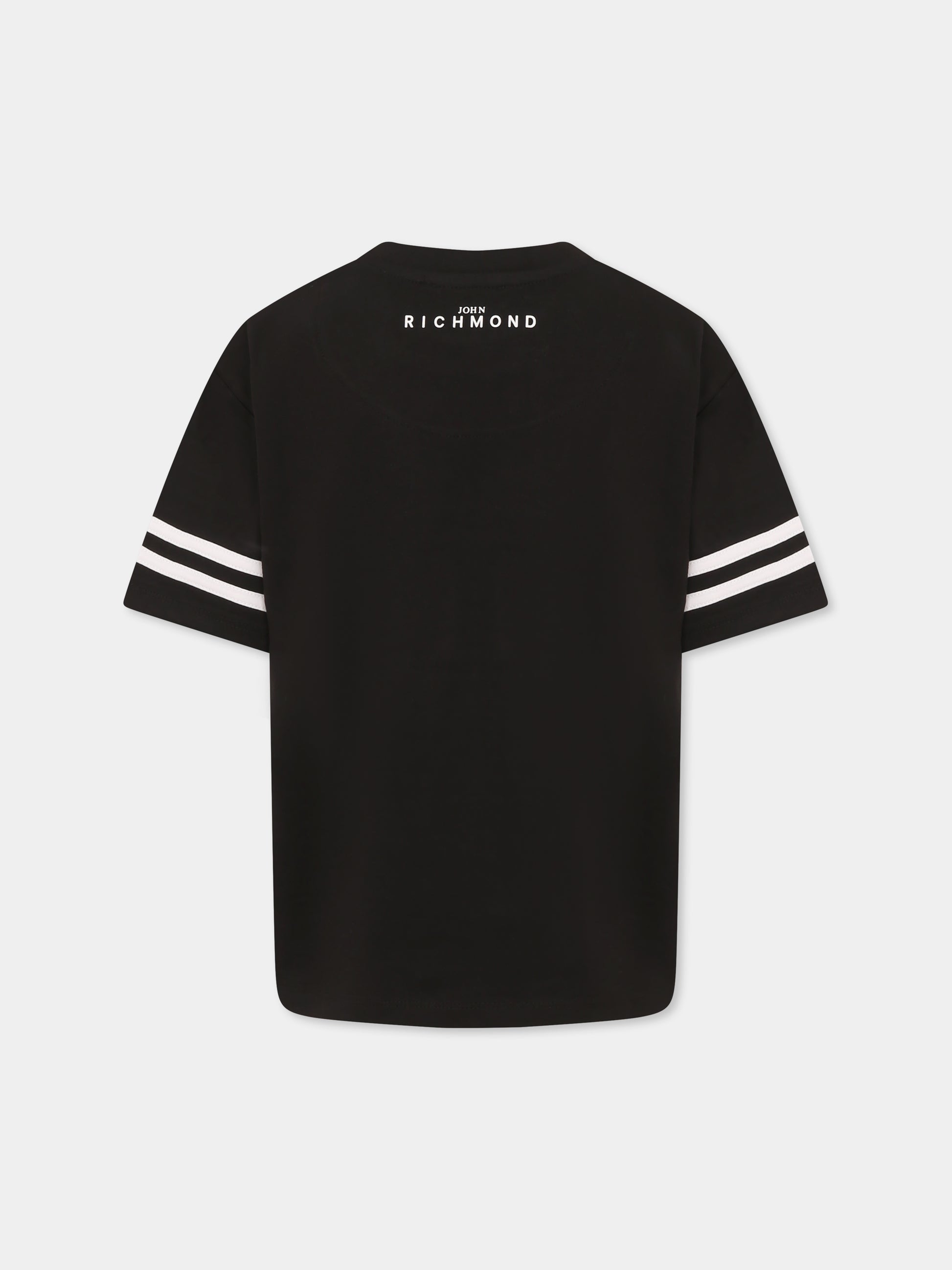 T-shirt nera per bambino con logo,Richmond,RBP25111TS BLACK
