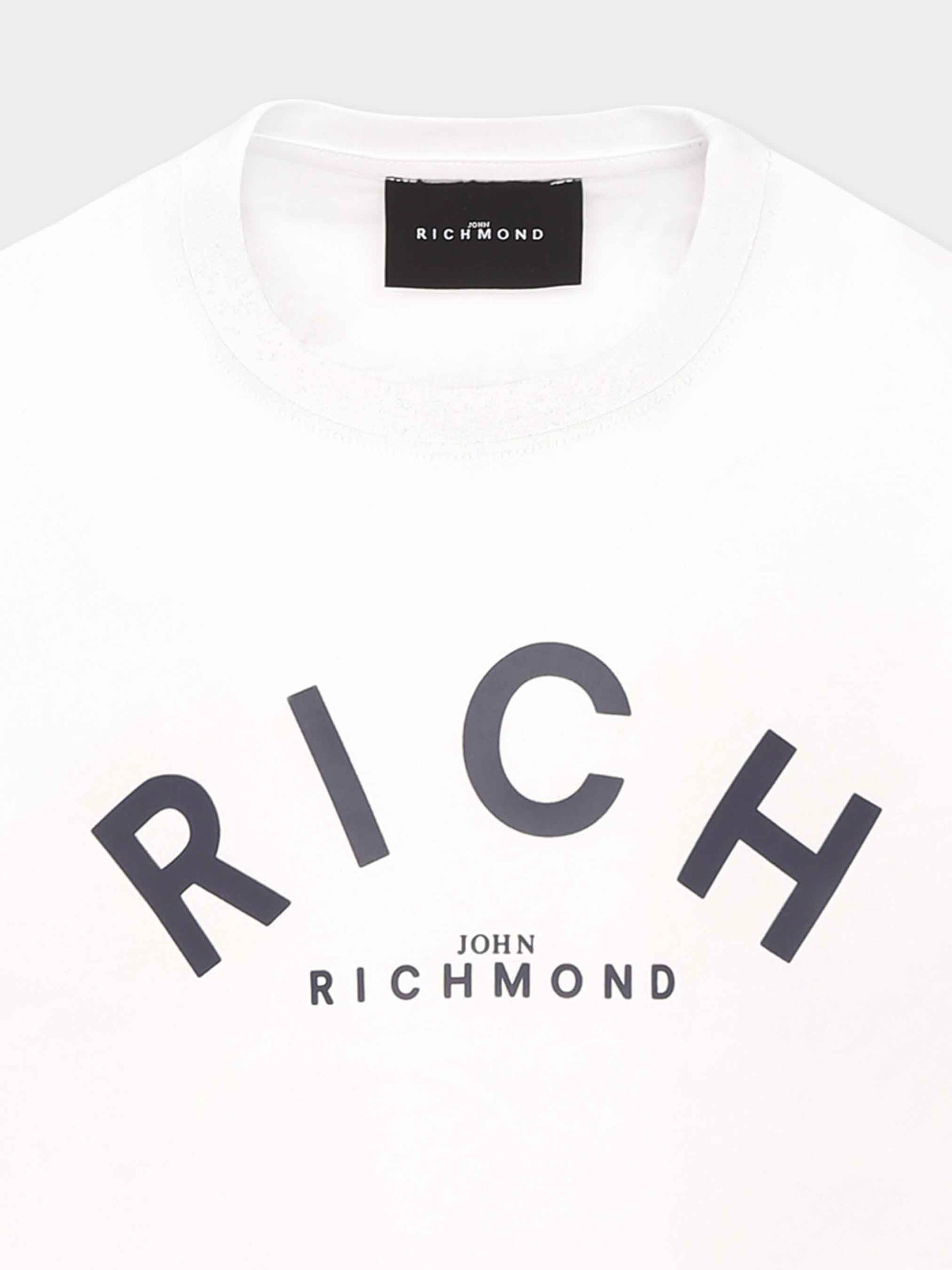 T-shirt bianca per bambino con logo,Richmond,RBP25111TS WHITE