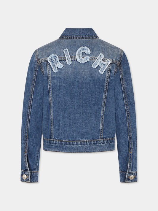 Giubbotto di jeans denim per bambino con logo,Richmond,RBP25156GB DENIM BLUE MEDIUM