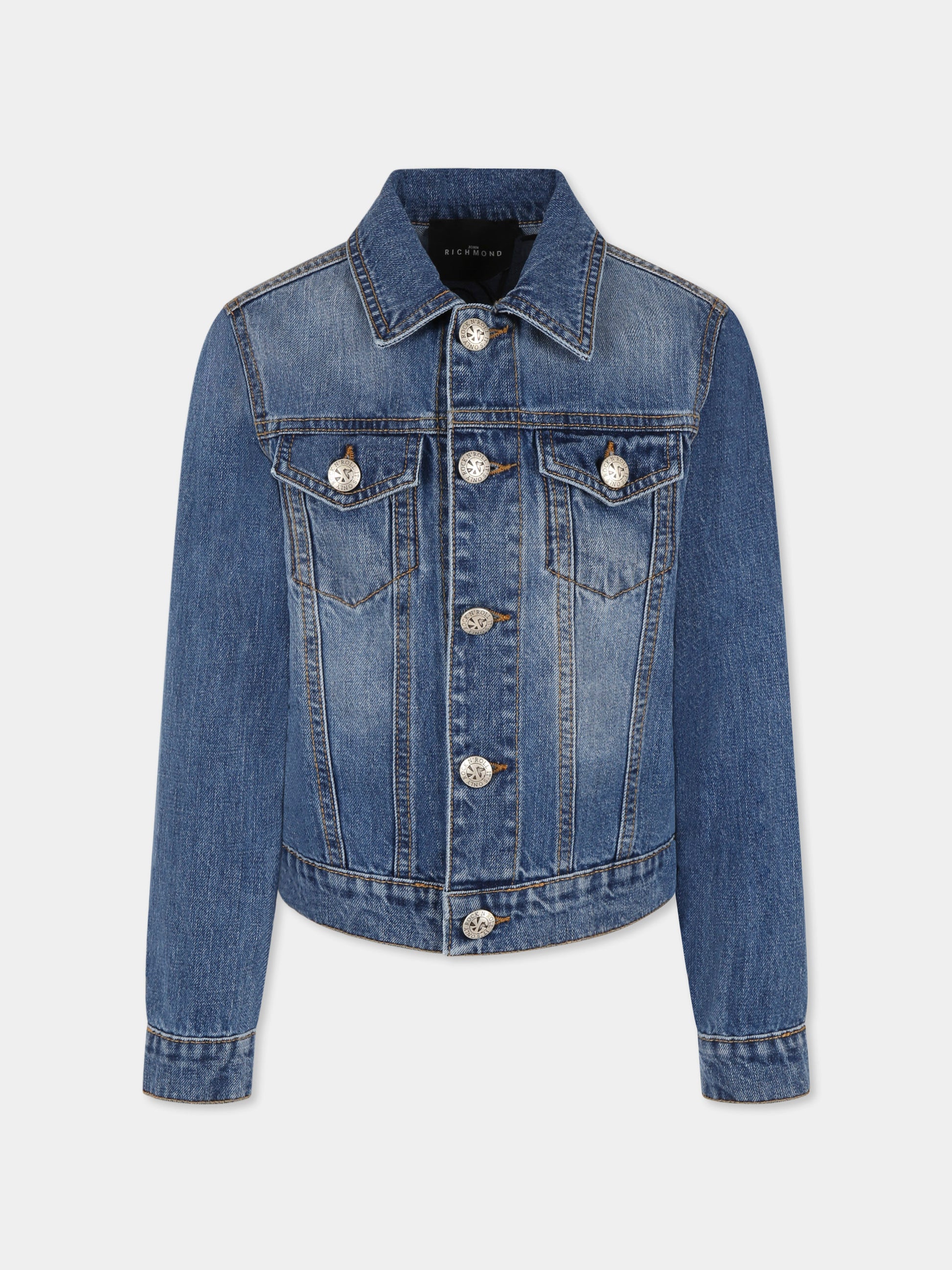 Giubbotto di jeans denim per bambino con logo,Richmond,RBP25156GB DENIM BLUE MEDIUM