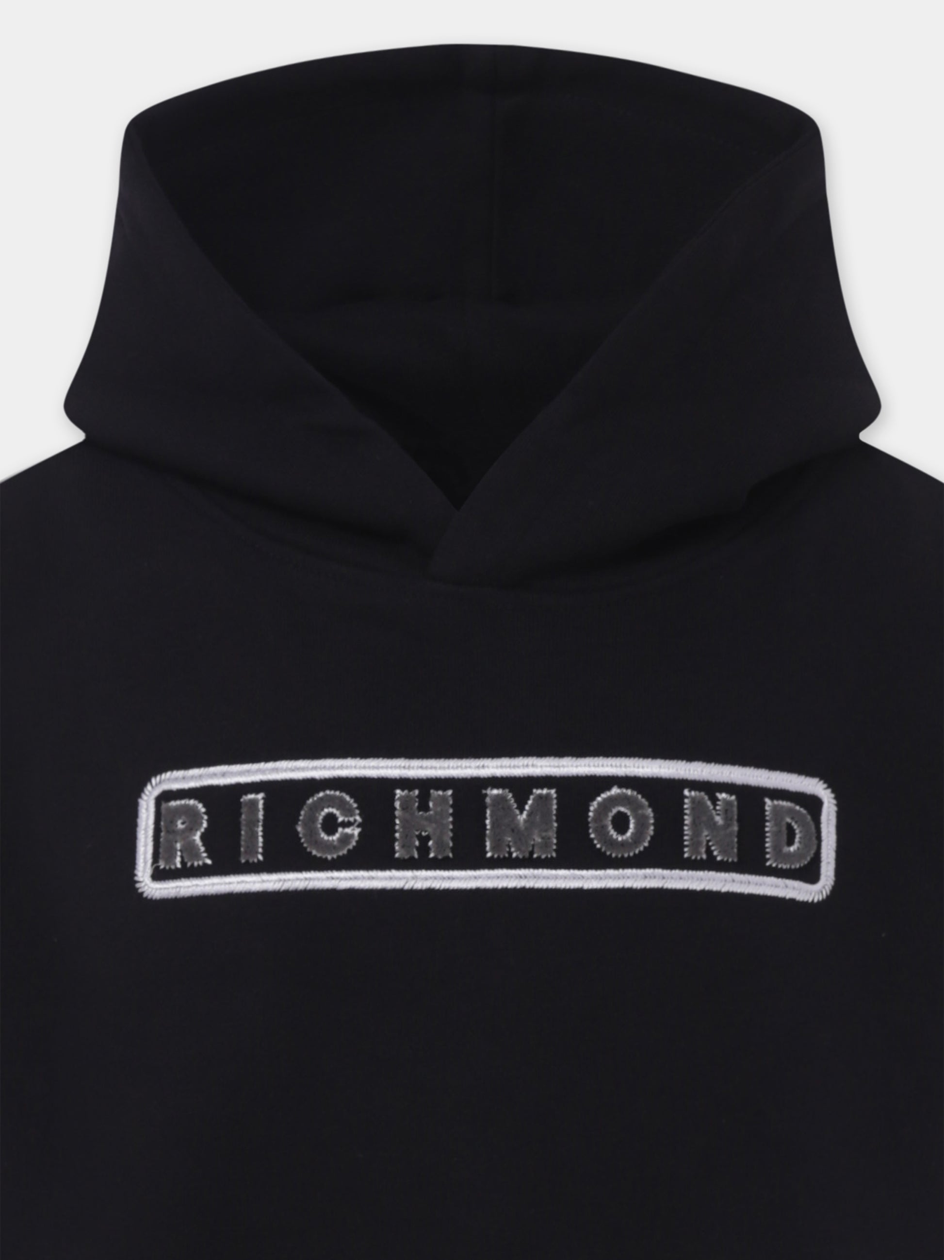 Felpa nera per bambino con logo,Richmond,RBP25167FE BLACK