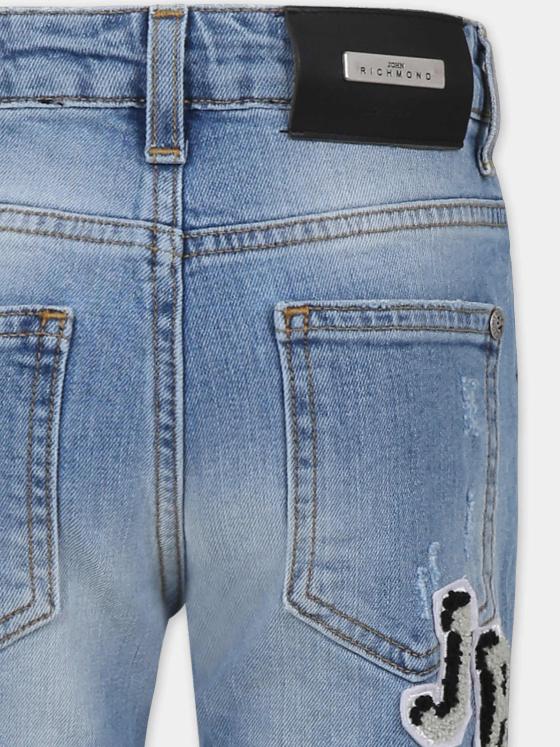 Jeans denim per bambino con logo,Richmond Jr,RBP25182JE DENIM BLUE MEDIUM