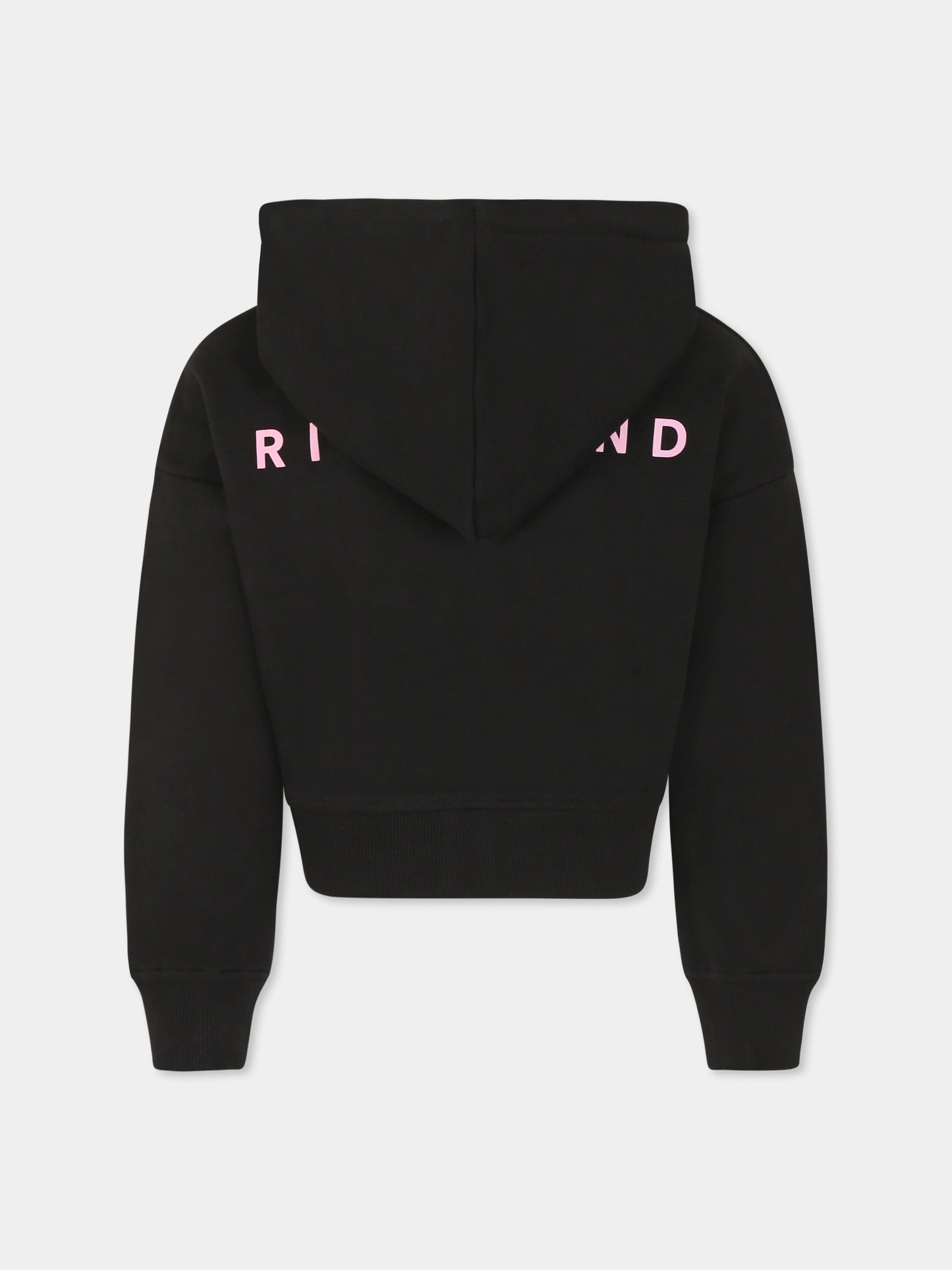 Felpa crop nera per bambina con logo,Richmond,RGP25001FE BLACK