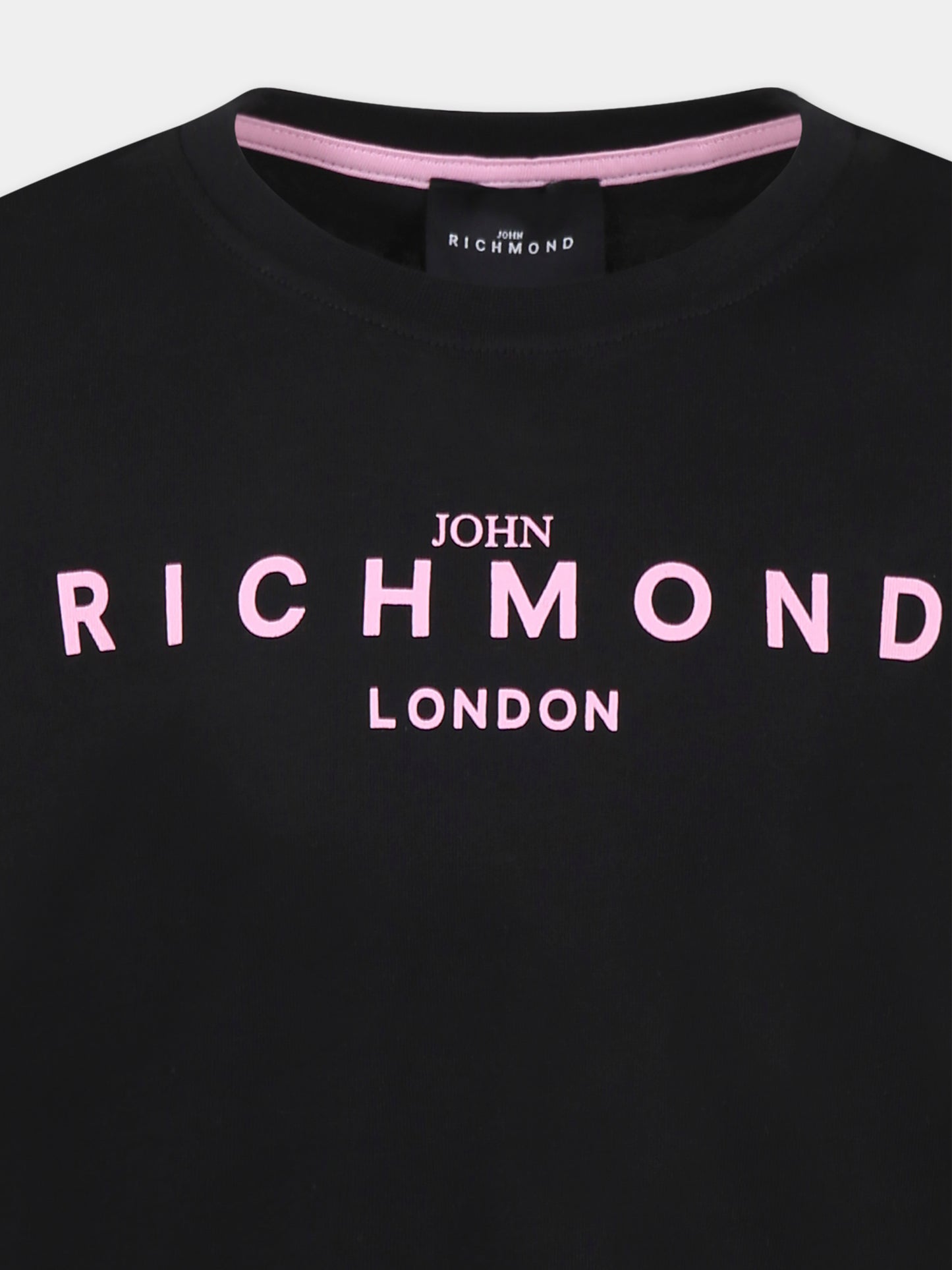 T-shirt nera per bambina con logo,Richmond Jr,RGP25002TS BLACK