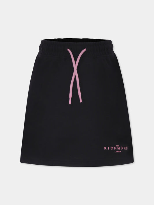 Gonna nera per bambina con logo,Richmond,RGP25010GO BLACK