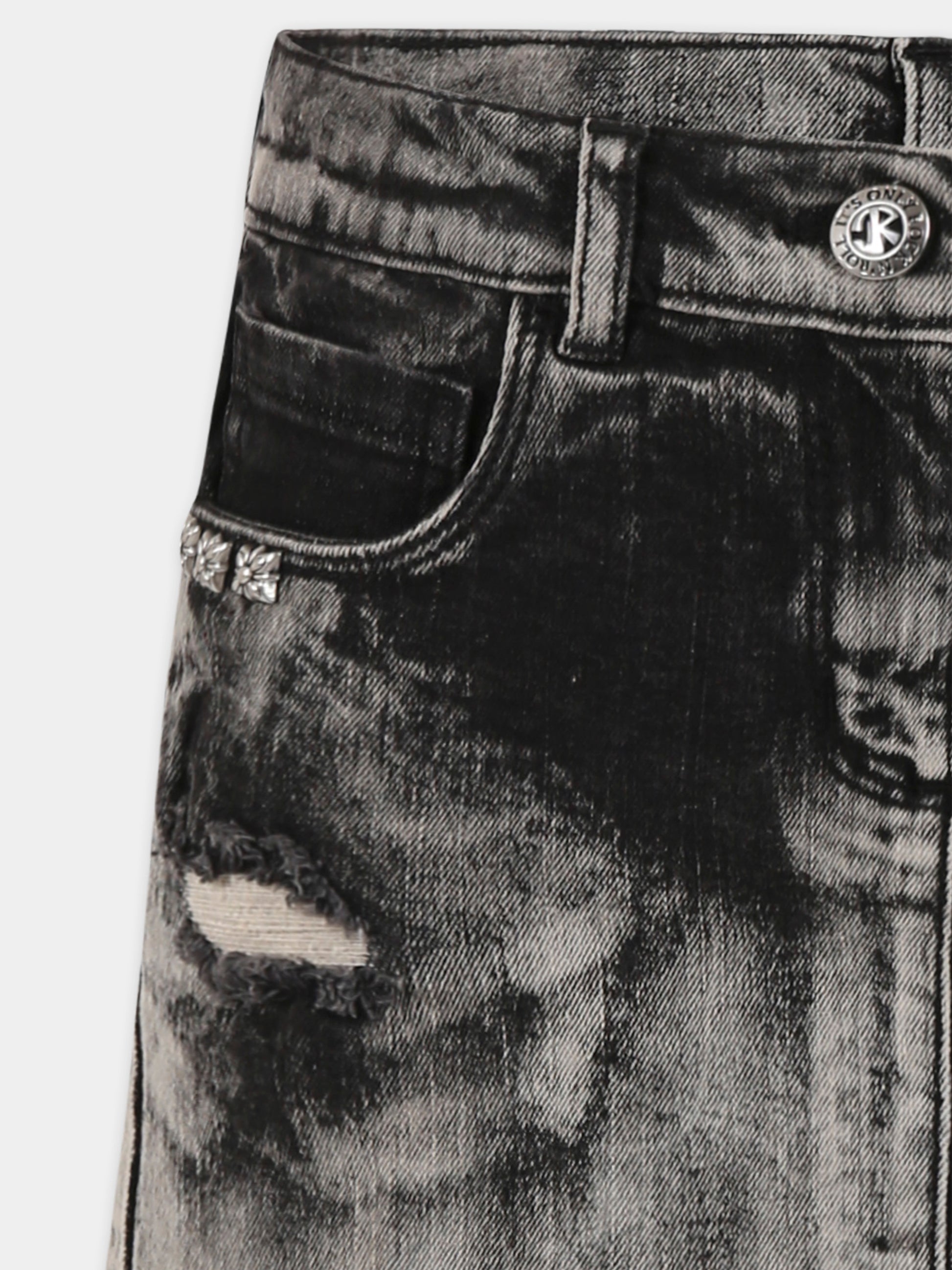 Gonna nera per bambina,Richmond,RGP25016GO DENIM BLACK