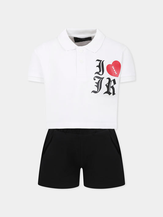 Completo bianco per bambina con logo e cuore,Richmond,RGP25078CJ BLACK