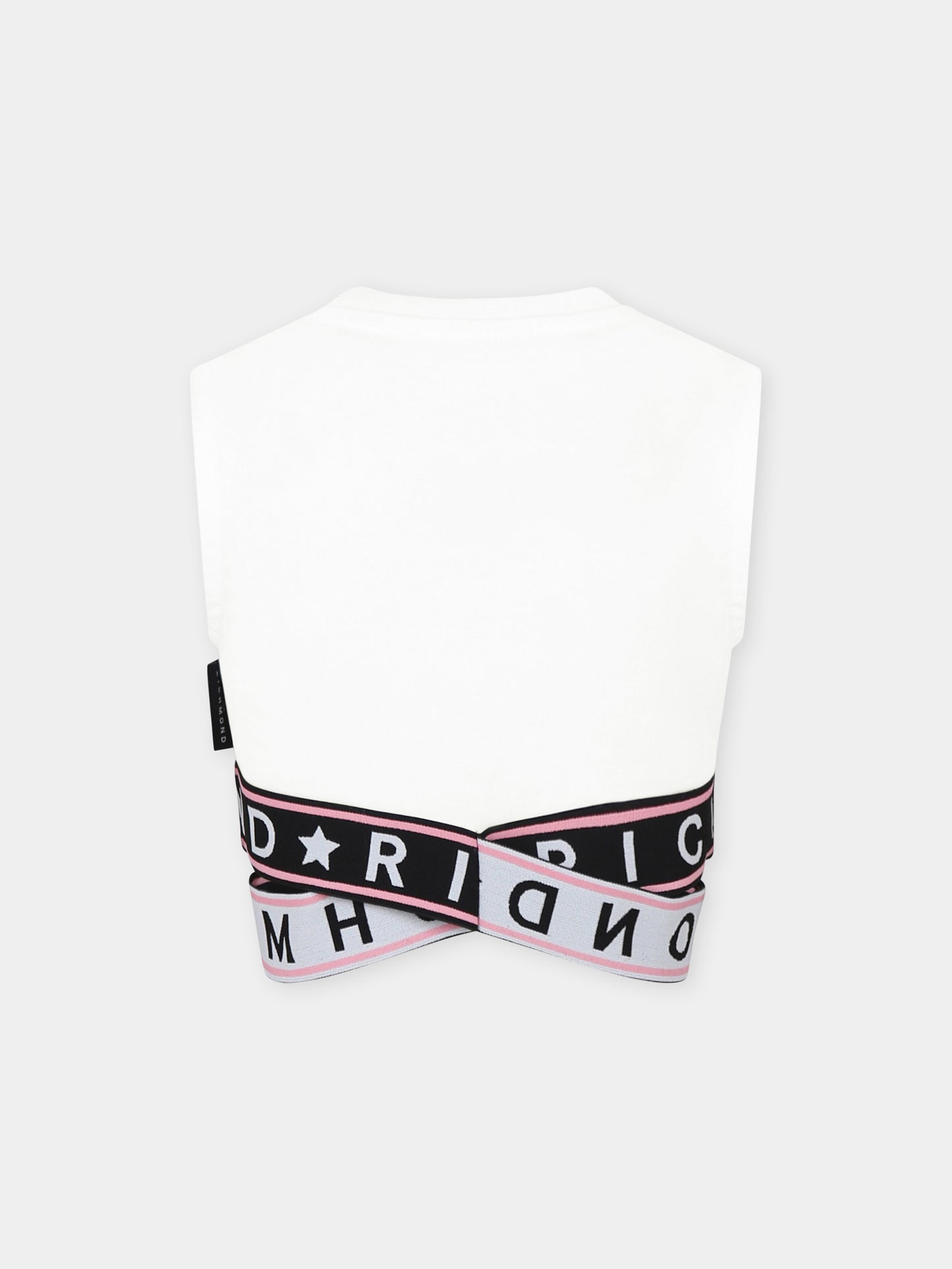 White crop top for girl with logo
