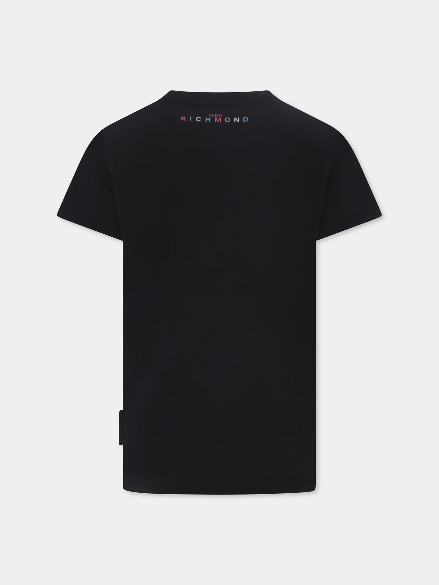 T-shirt nera per bambina con logo,Richmond,RGP25205TS BLACK