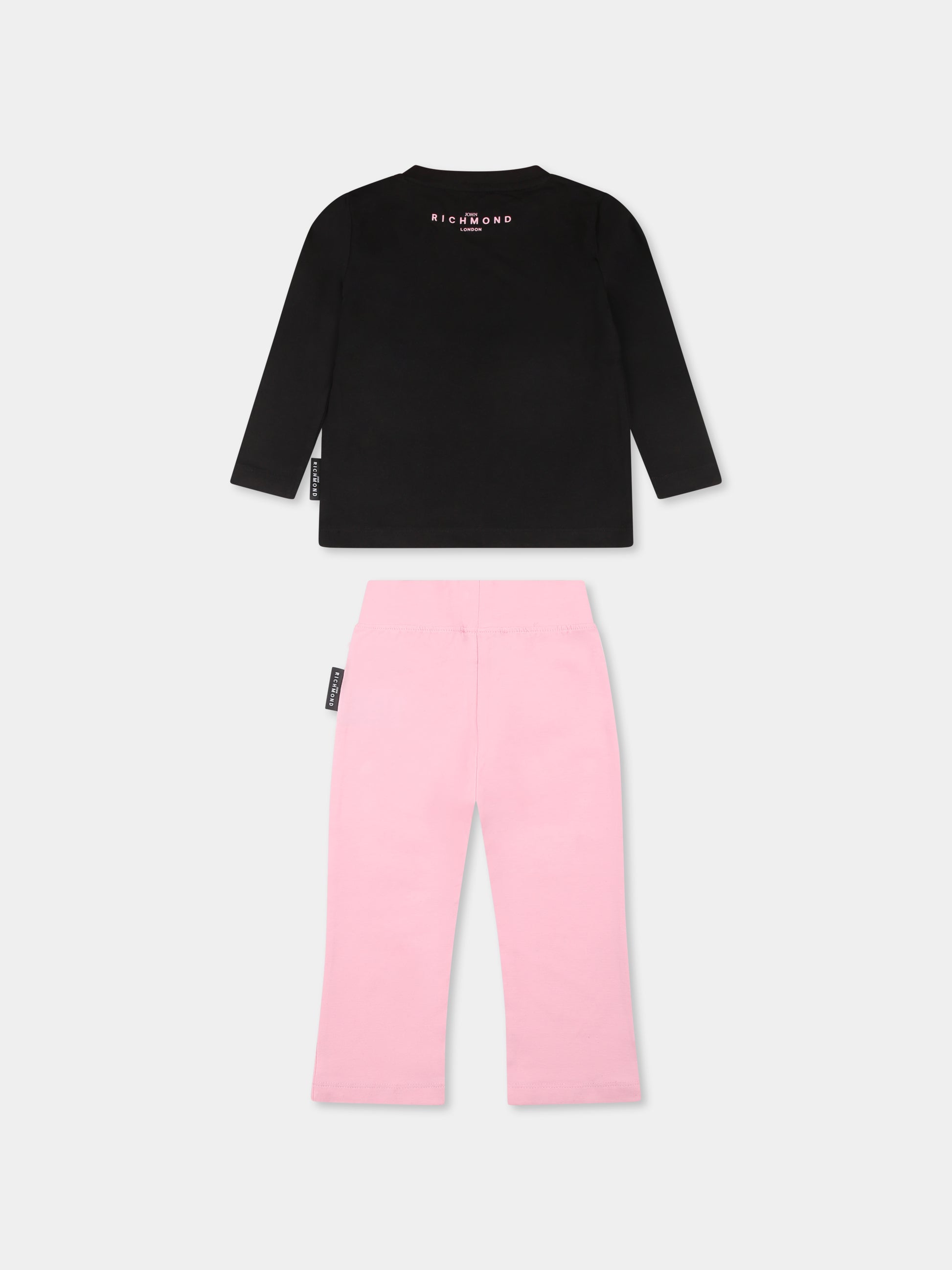 Completo nero per neonata con logo,Richmond,RIP25009CJ BLACK