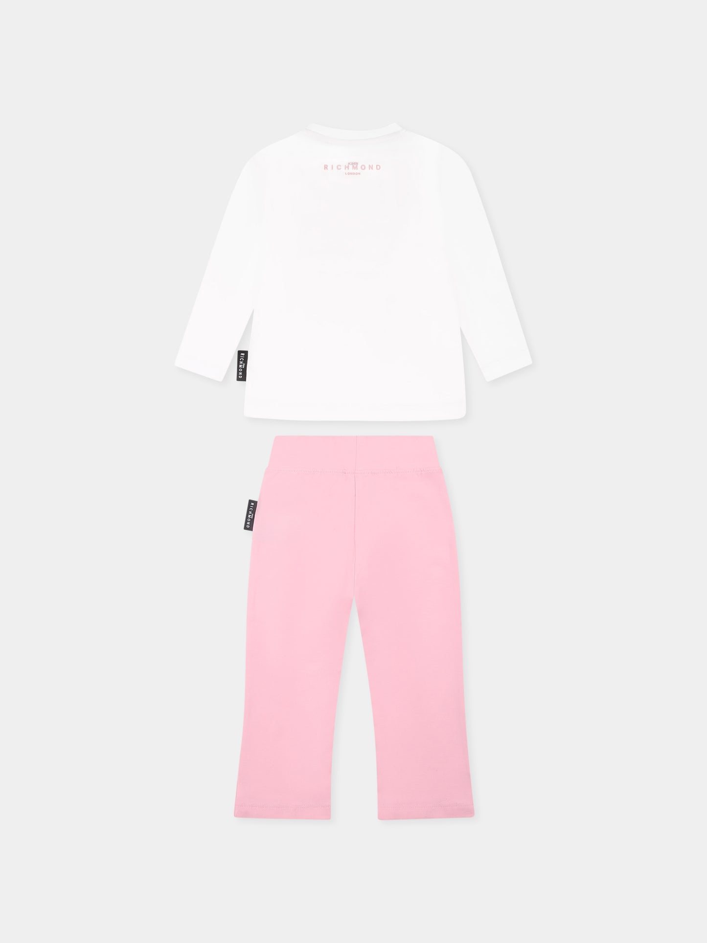 White suit for baby girl with logo