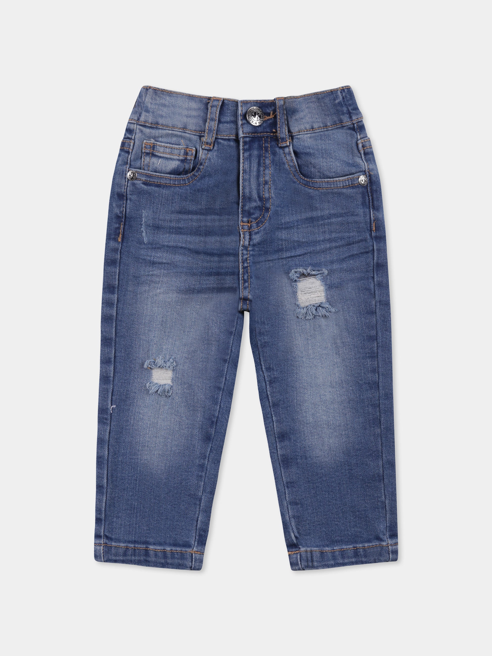 Jeans denim per neonato con logo,Richmond,RIP25065JE DENIM BLUE MEDIUM
