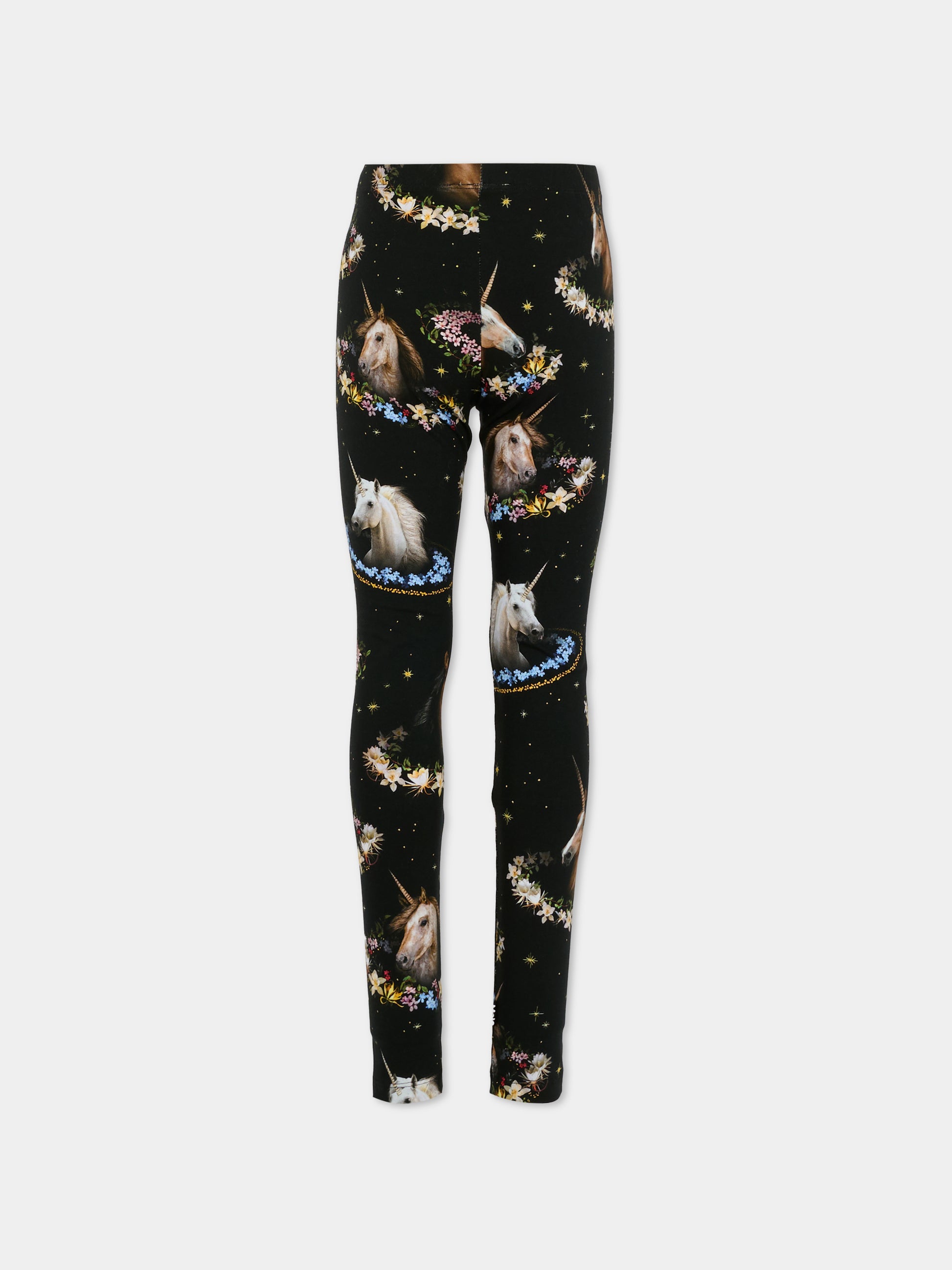 Leggings Niki neri per bambina con unicorni,Molo,2W25F204 9383