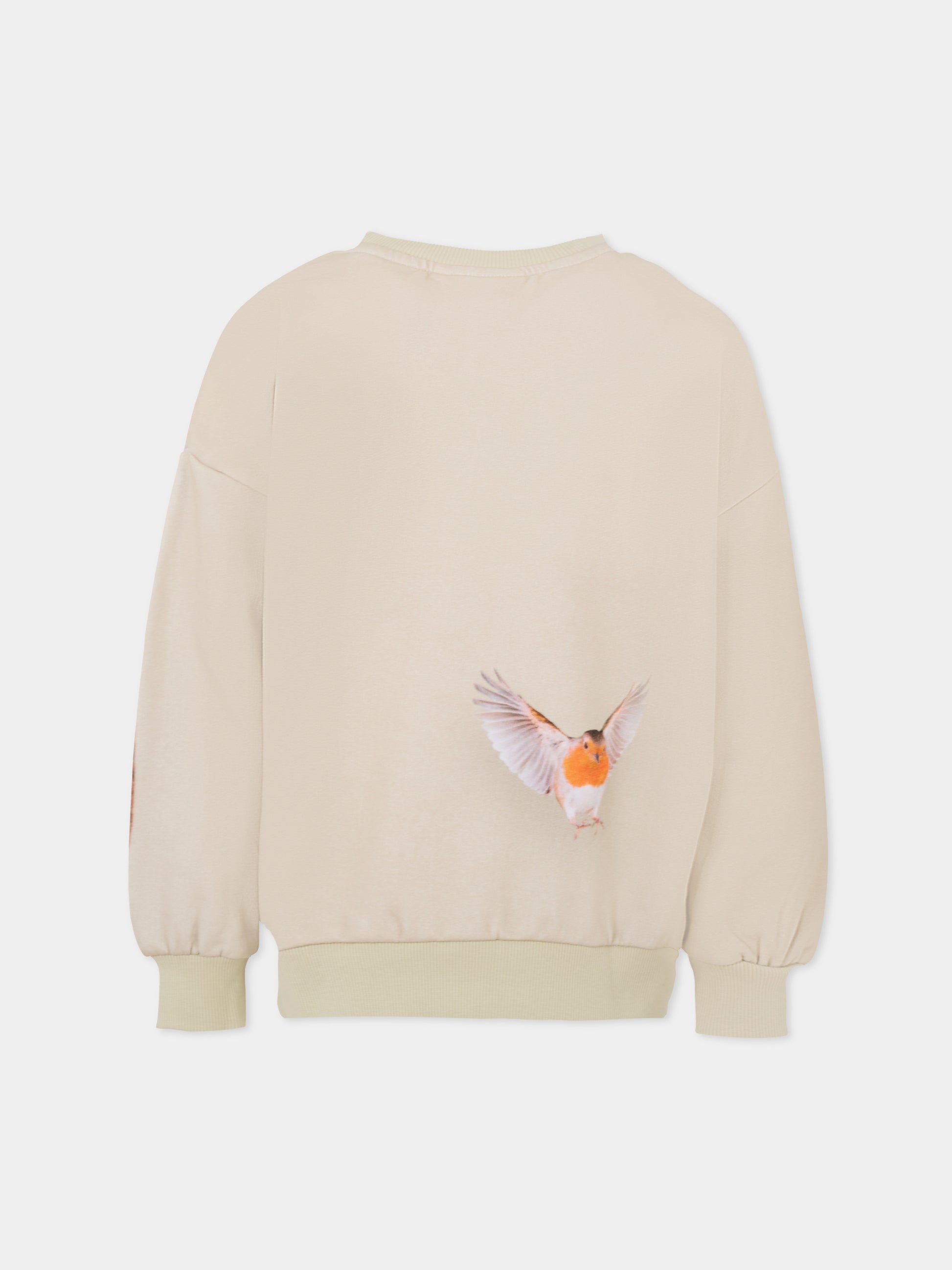 Felpa Maxi beige per bambina con animali della foresta,Molo,2W25J210 9626