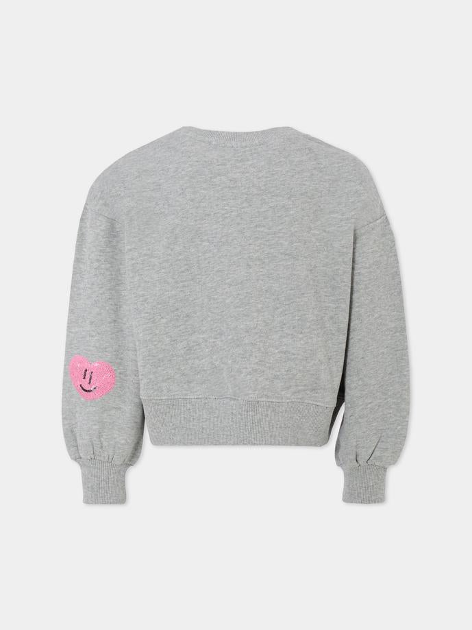 Felpa Miki grigia per bambina con cuori,Molo,2W25J219 1046
