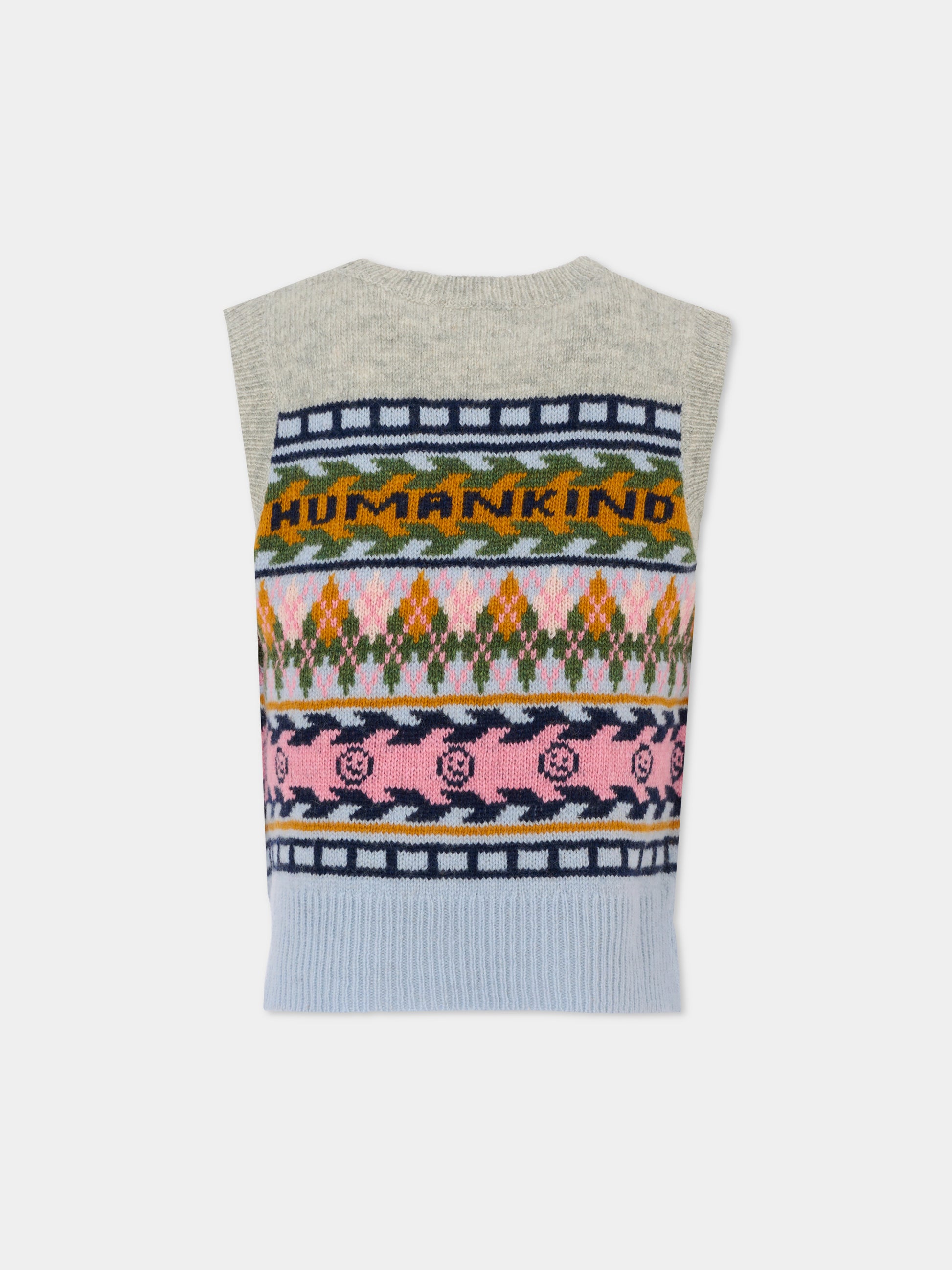 Maglia gilet Grace multicolor per bambina con motivo jacquard,Molo,2W25K101 4956