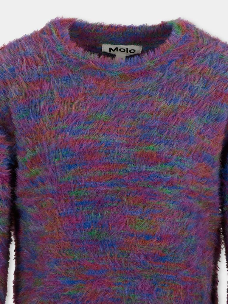 Maglione Garda viola per bambina con patch,Molo,2W25K215 5577