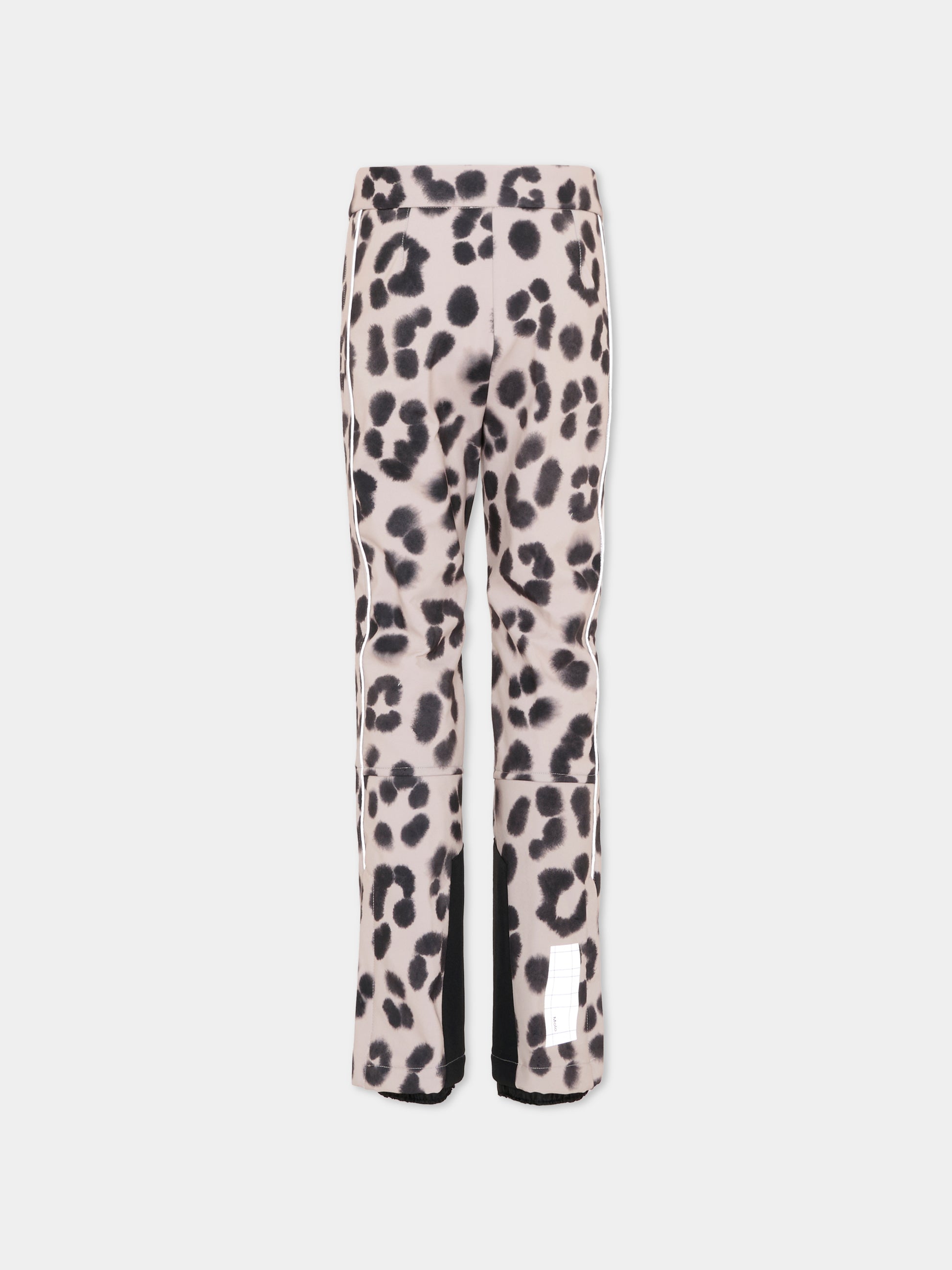 Pantaloni da neve Harlie beige per bambina con stampa animalier,Molo,5W25I201 9363