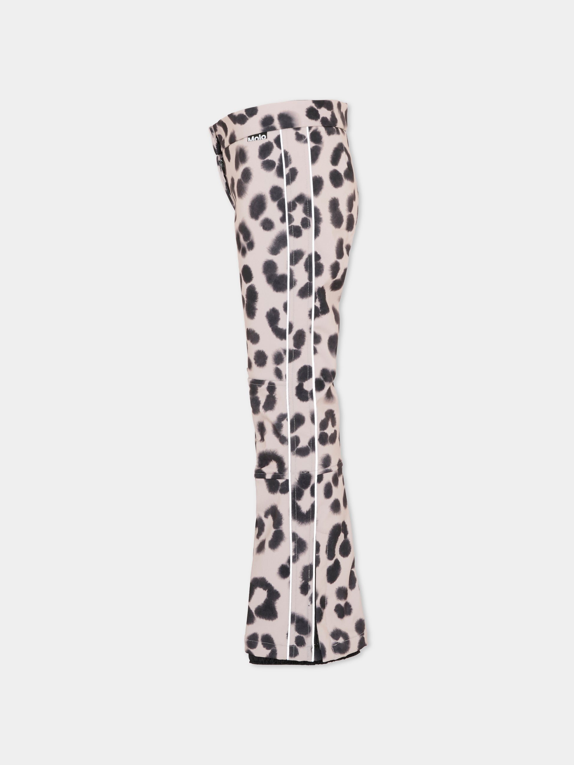 Pantaloni da neve Harlie beige per bambina con stampa animalier,Molo,5W25I201 9363