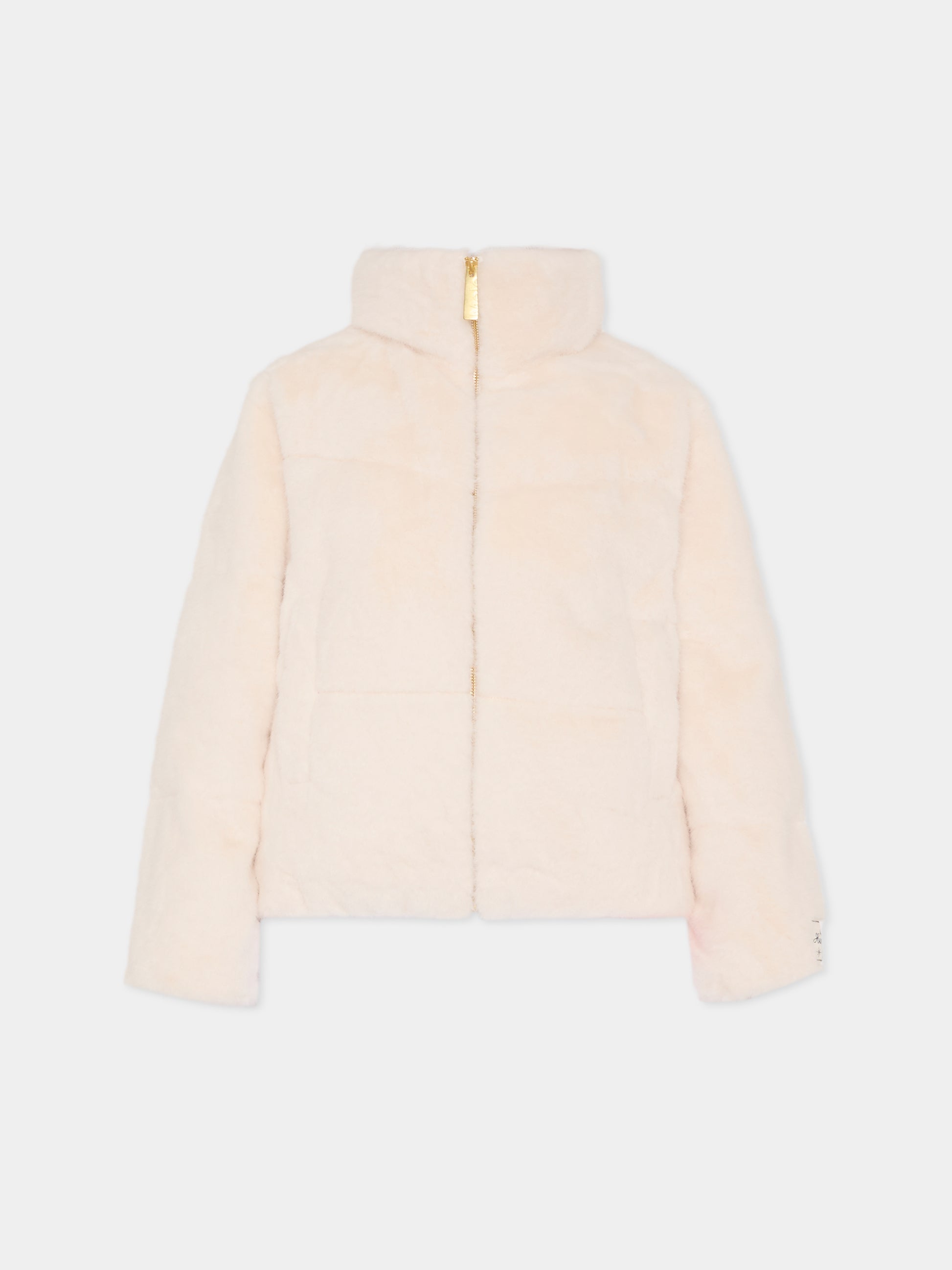 Piumino crop Havi avorio per bambina con patch,Molo,5W25M323 5553