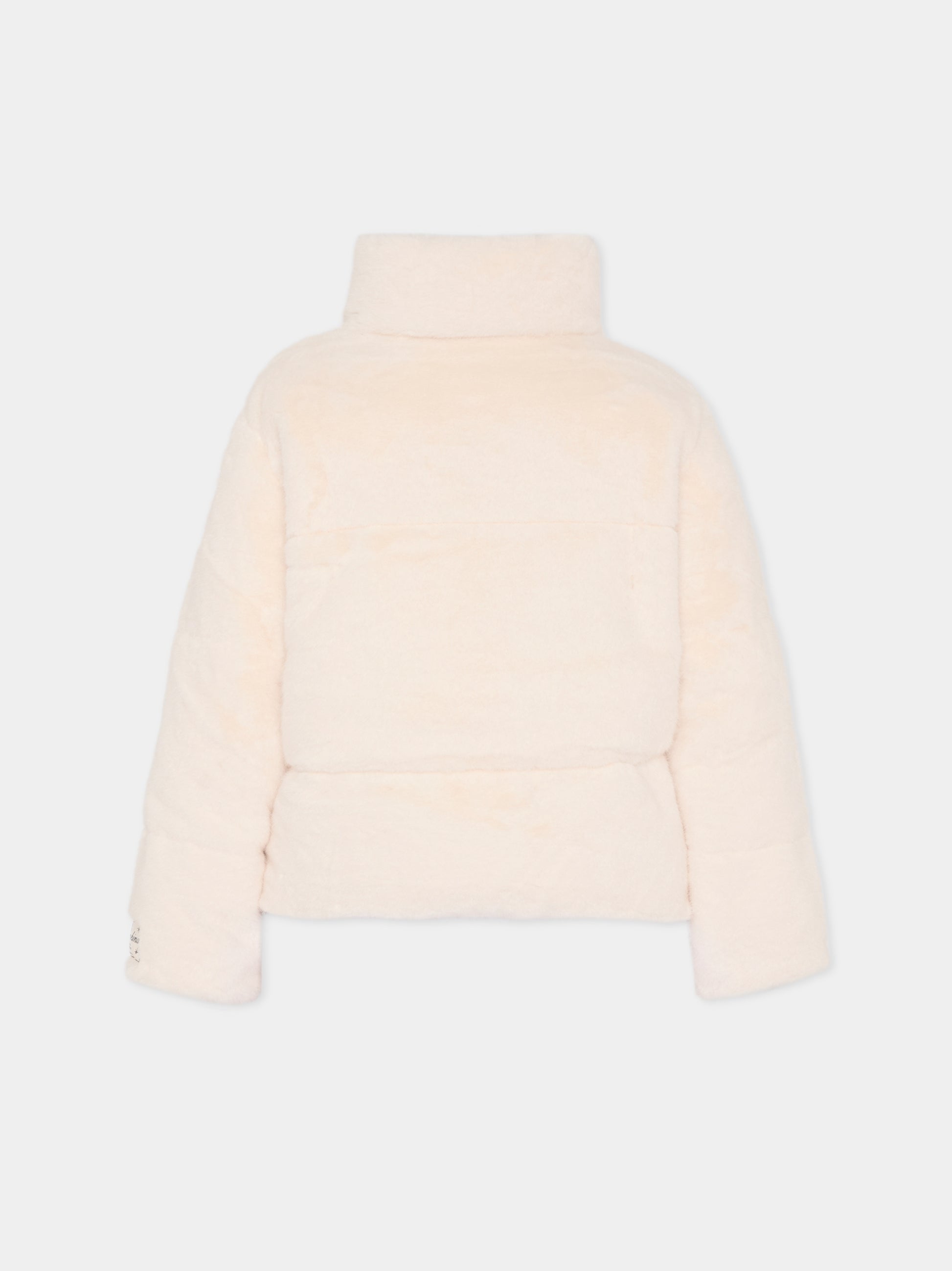 Piumino crop Havi avorio per bambina con patch,Molo,5W25M323 5553