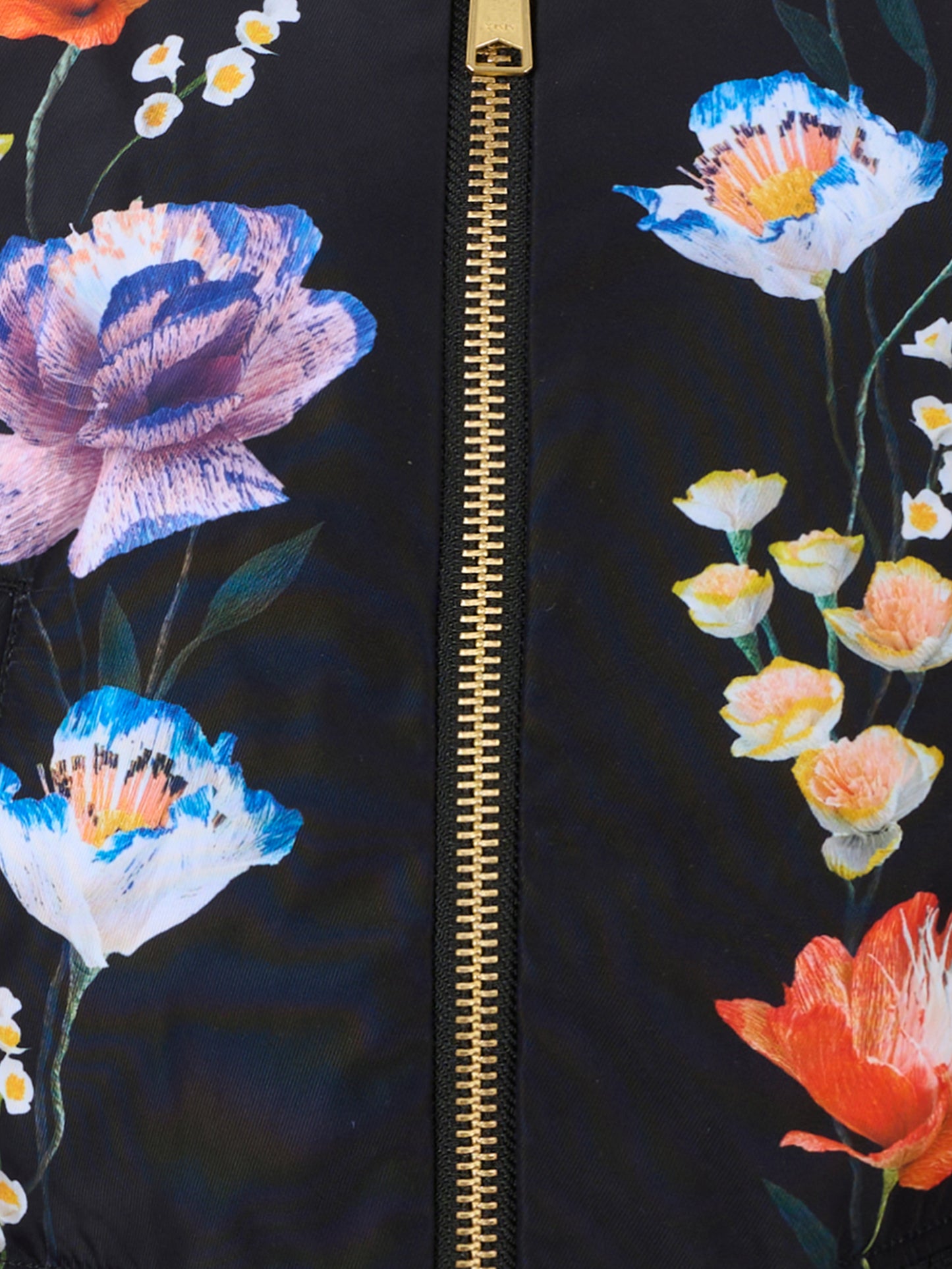 Bomber Hedia nero per bambina con fiori,Molo,5W25M401 9633